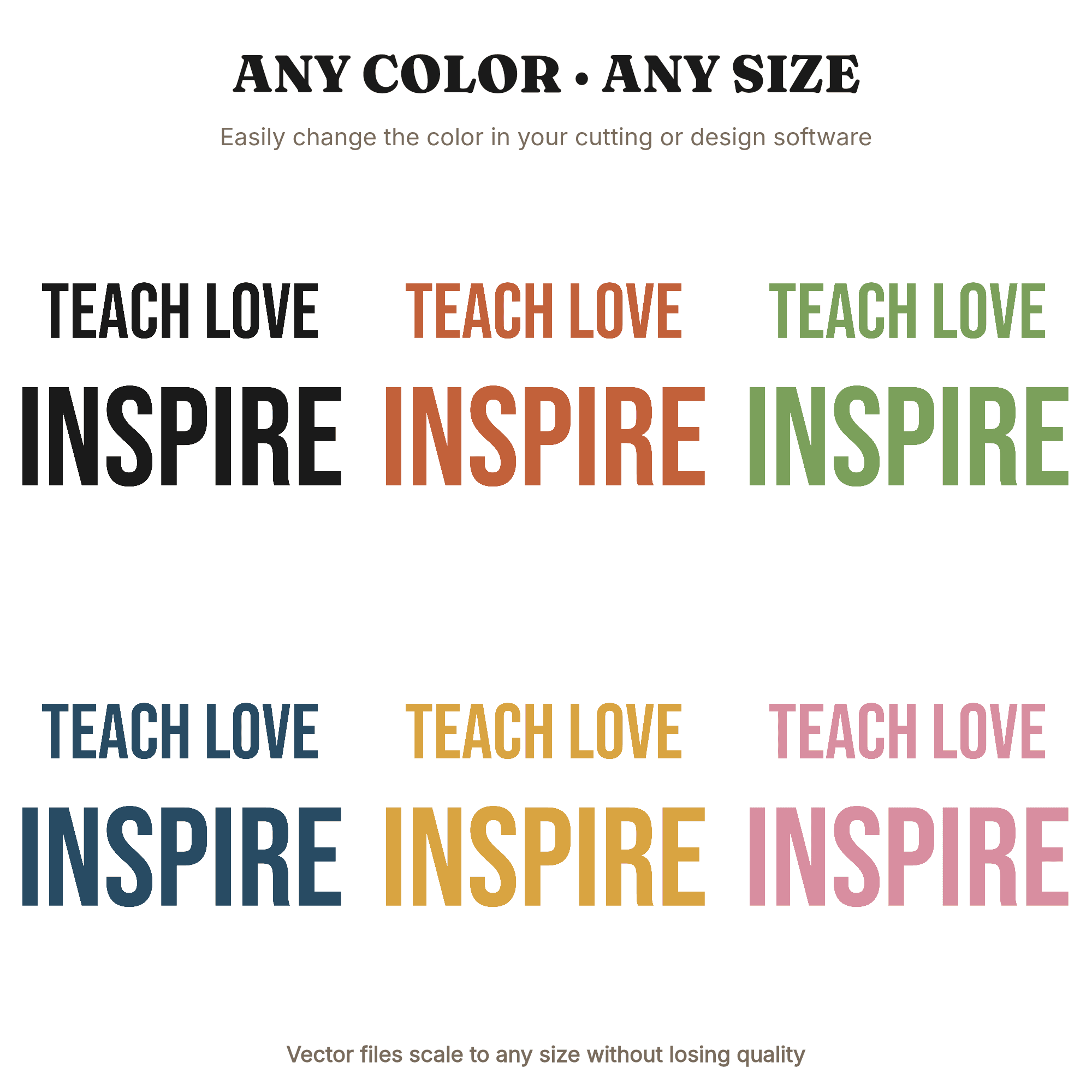 Teach Love Inspire SVG PNG Teacher Appreciation Educator Flourish Monogram Cut File, view 2