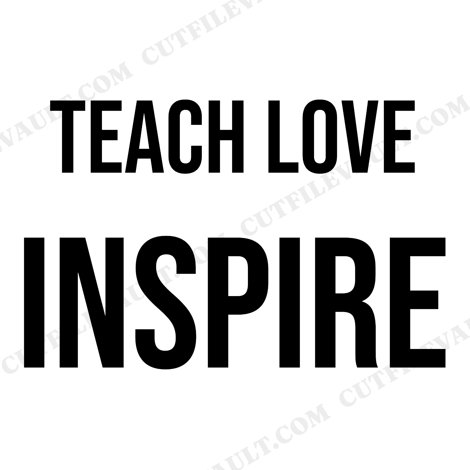 Teach Love Inspire SVG PNG Teacher Appreciation Educator Flourish Monogram Cut File, view 1