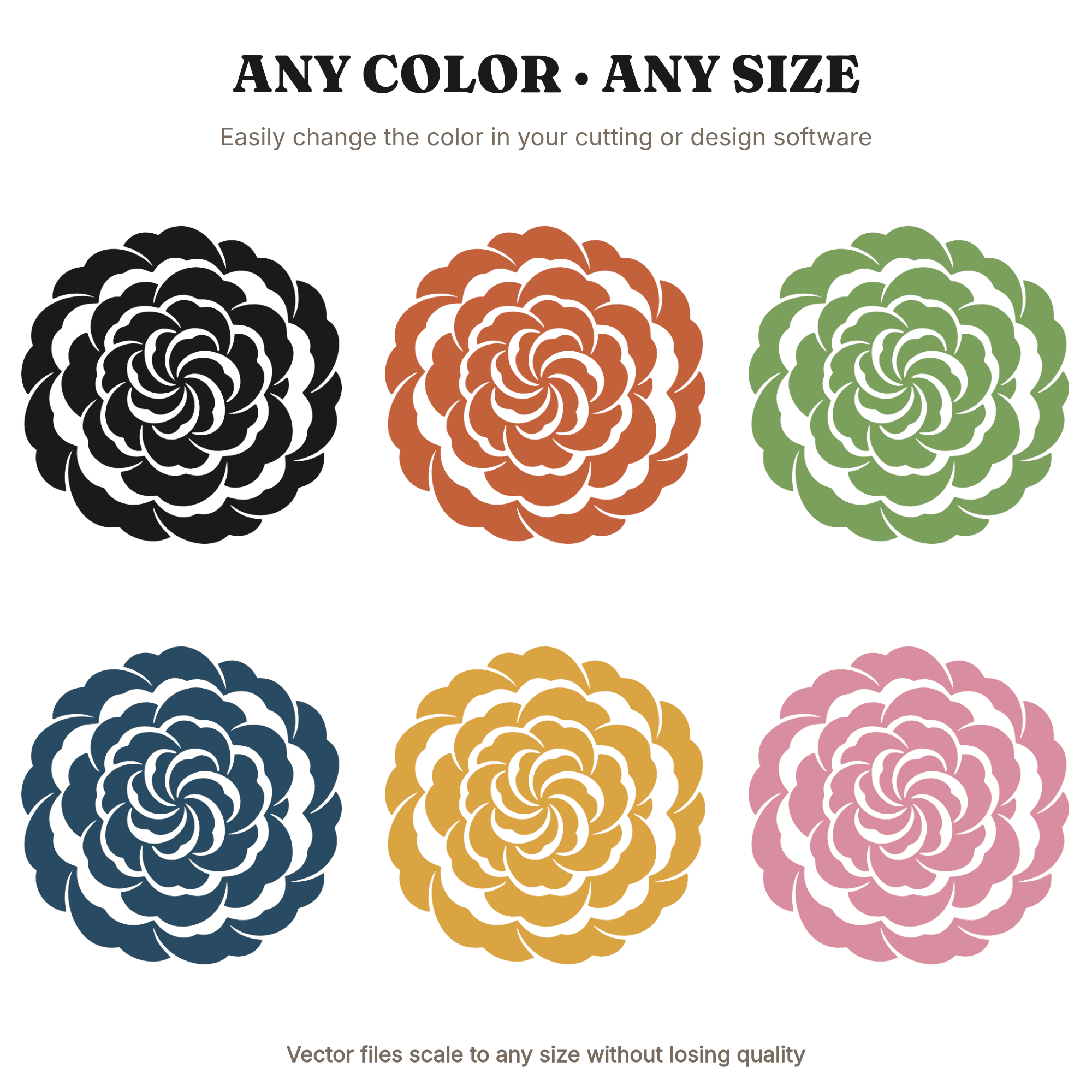 Groovy Peony SVG PNG Retro 70s Spiral Flower Top View Valentine Cut File Vintage Valentine's Day, view 2