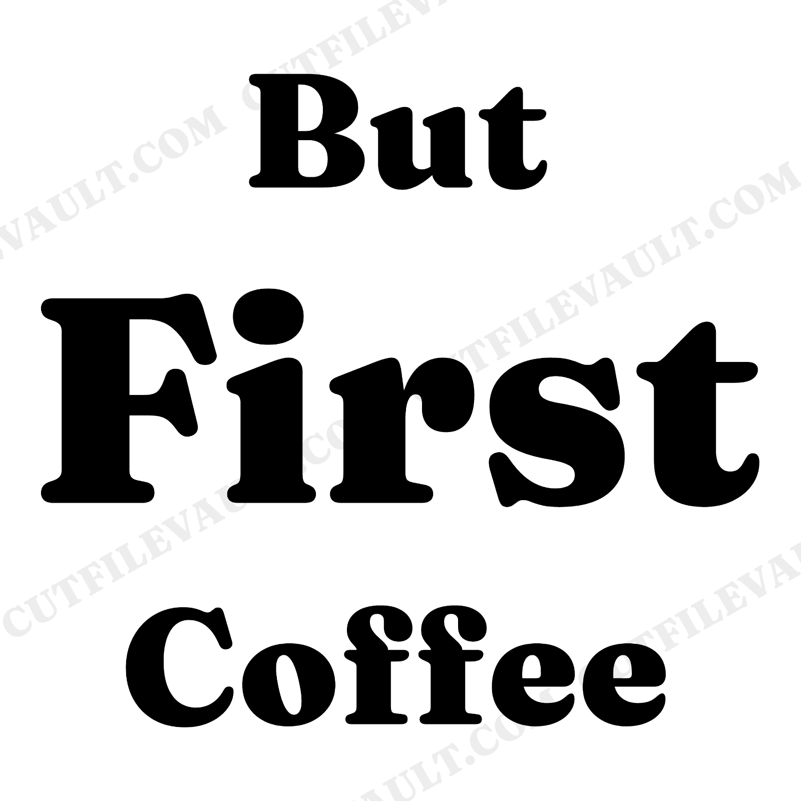But First Coffee SVG PNG, Rising Steam Hand Lettered Quote, Coffee Lover SVG Cut File, view 1