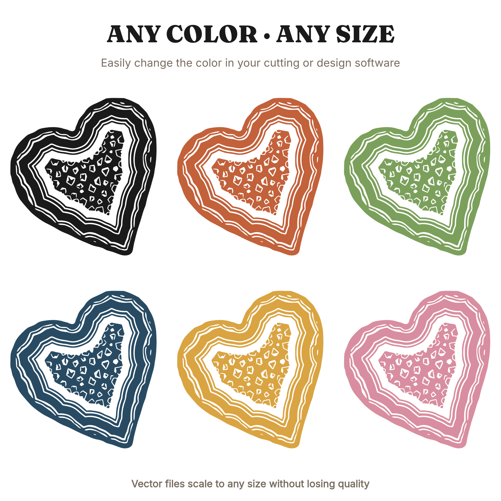 Heart Geode Slice SVG PNG, Vintage Botanical Valentine Crystal Agate Cut File for Cricut, view 2