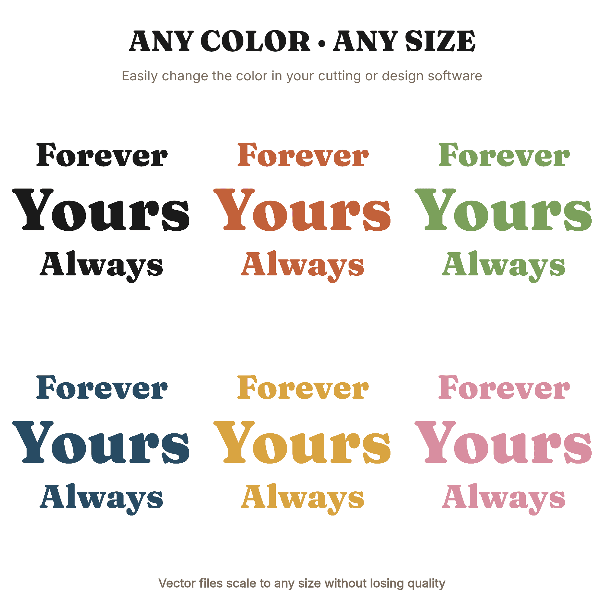 Forever Yours Folk Art Heart Valentine Quote SVG PNG Cut File for Cricut Romantic Decor, view 2