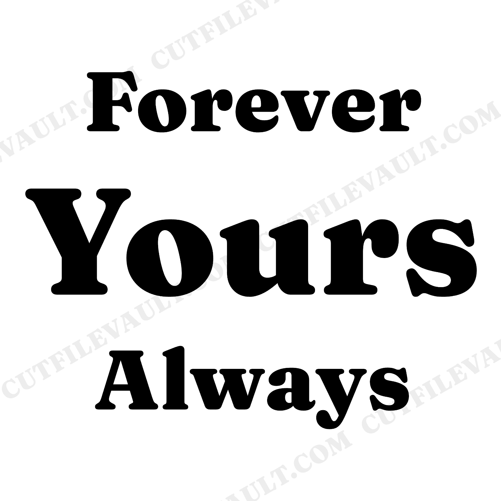 Forever Yours Folk Art Heart Valentine Quote SVG PNG Cut File for Cricut Romantic Decor, view 1