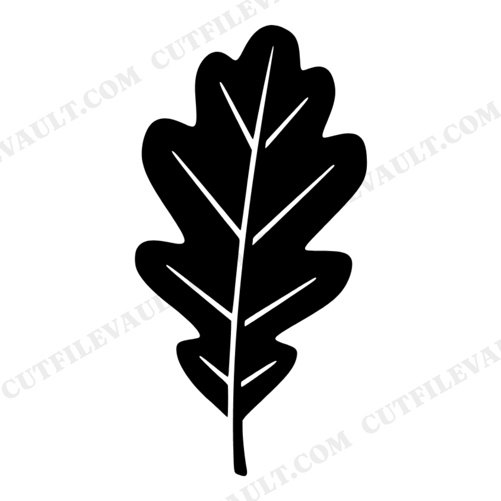 Art Deco Oak Leaf SVG PNG, Autumn Equinox Silhouette, Scandinavian Fall Decor Cut File, view 1