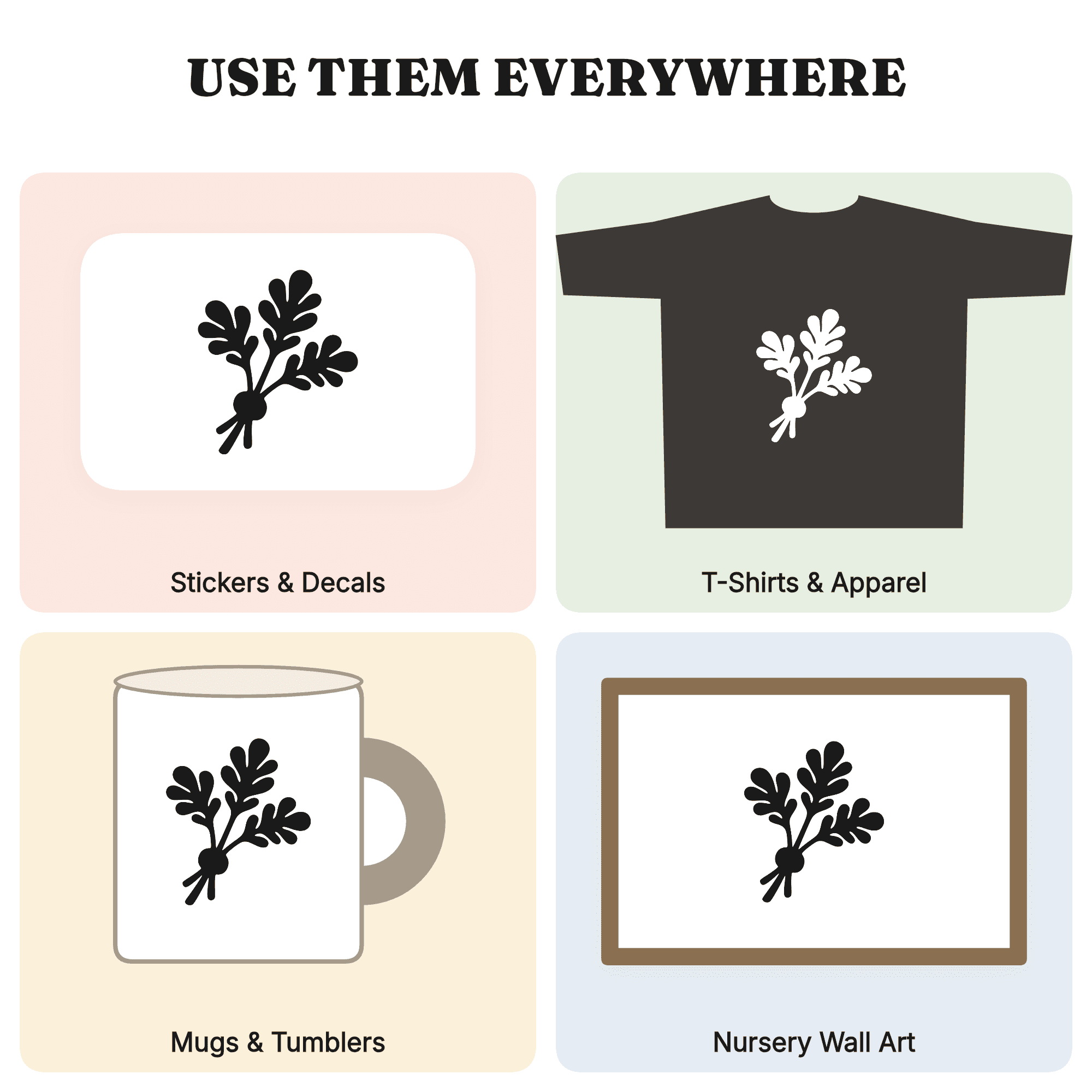 Christmas Rosemary Bundle SVG PNG Diagonal Botanical Silhouette Cut File for Holiday Crafts, view 3
