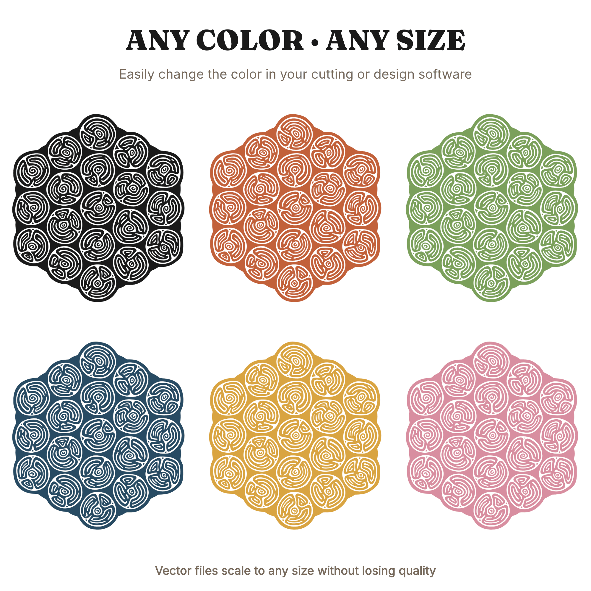 Cinnamon Stick Hexagon SVG PNG, Geometric Botanical Fall Cut File, Pumpkin Spice Honeycomb Boho Design, view 2