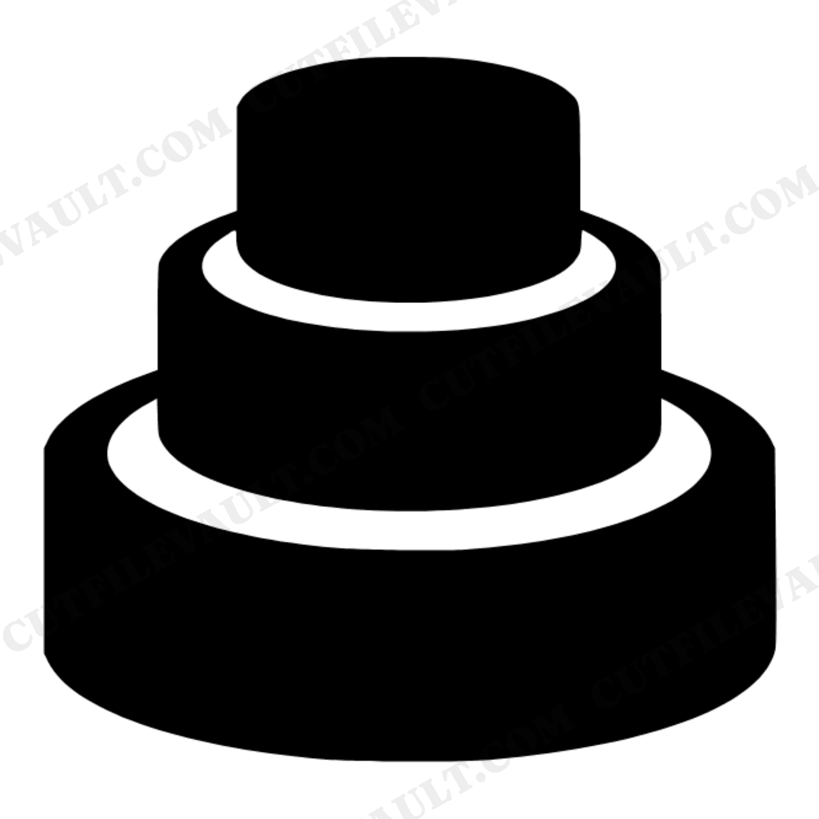 Overhead Tiered Wedding Cake SVG PNG, October Geometric Silhouette, Brutalist Wedding Cut File, view 1