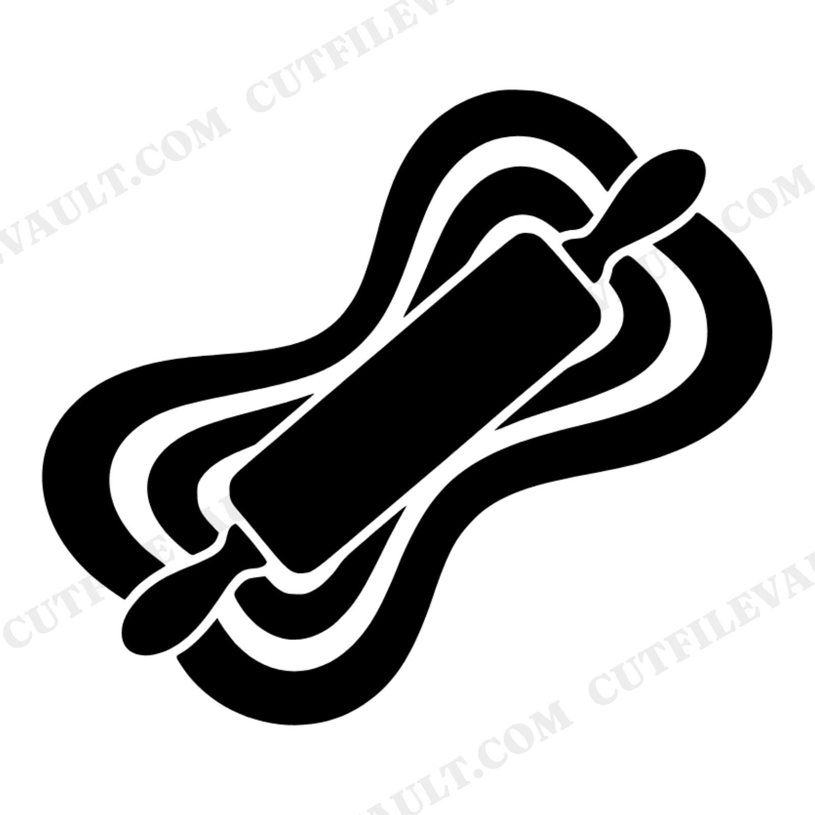 Retro Rolling Pin SVG PNG, Groovy Dough Ribbons Cut File, Vintage Baking Design, 1970s Kitchen, view 1