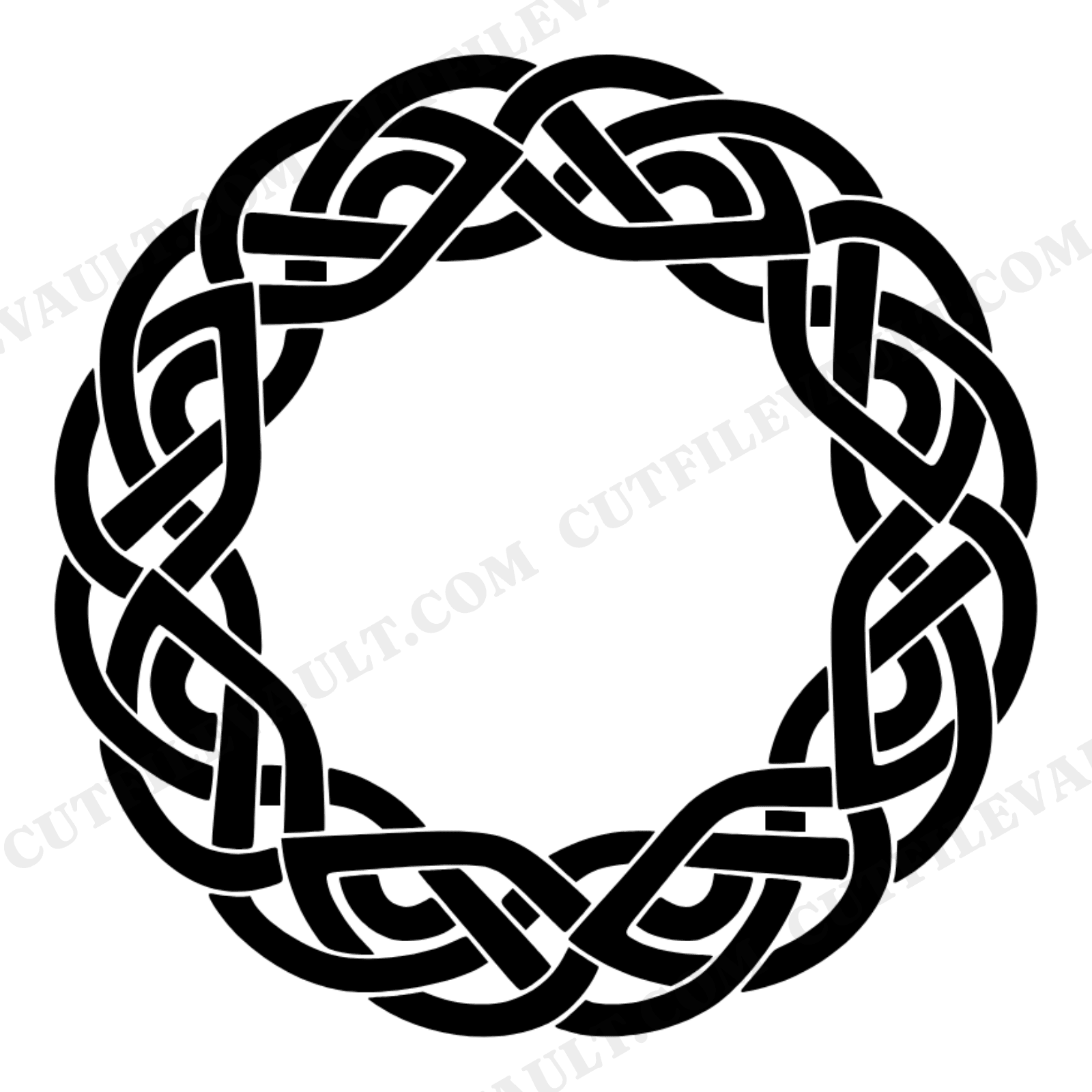 Art Deco Celtic Knot Wreath SVG PNG, Irish Circle Cut File, St Patrick's Day Wall Art Design, view 1