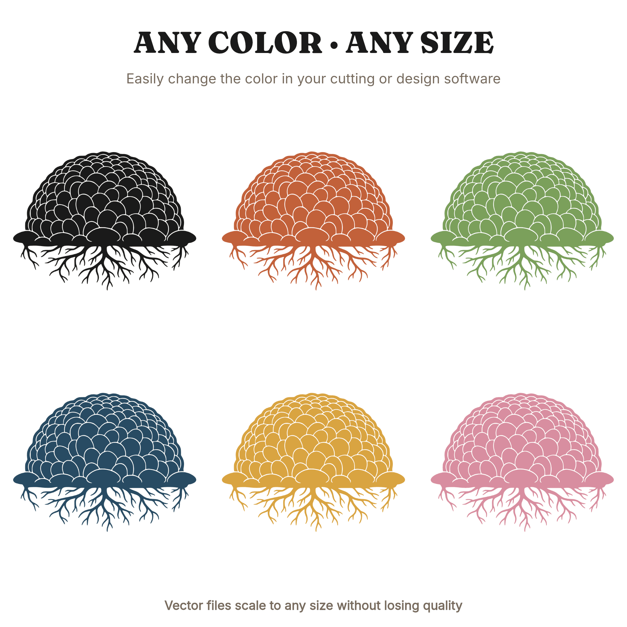 Irish Moss Mound Botanical Cross Section SVG PNG, Scandinavian Line Art, St Patrick's Day Cut File, view 2