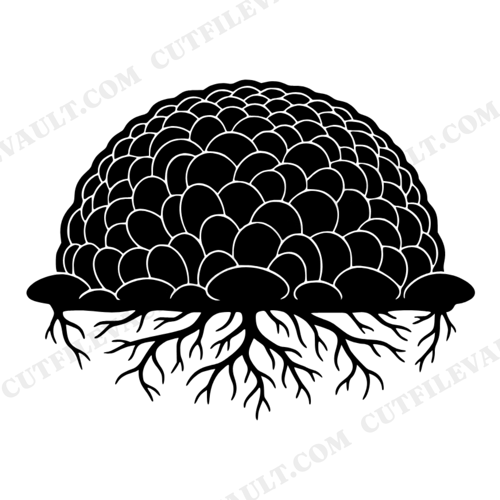 Irish Moss Mound Botanical Cross Section SVG PNG, Scandinavian Line Art, St Patrick's Day Cut File, view 1
