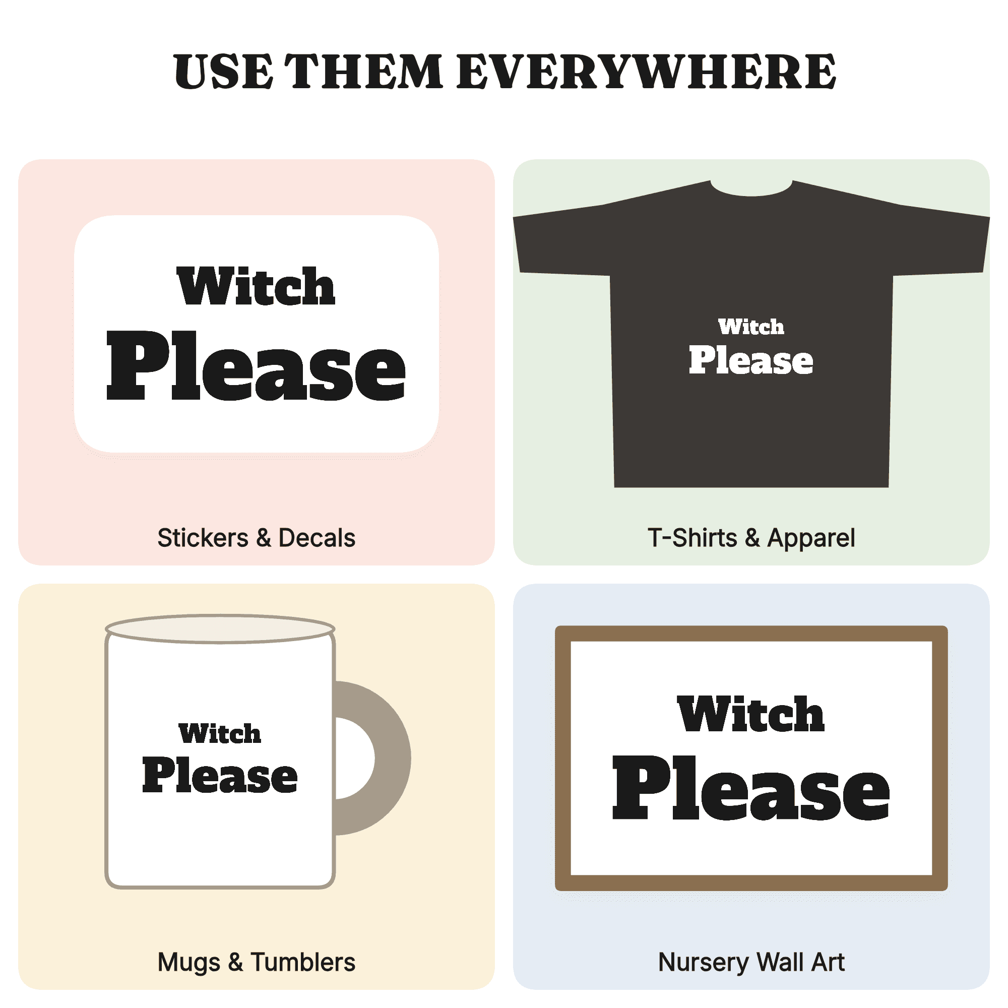 Witch Please SVG PNG Crescent Moon Halloween Sign Cut File for Cricut Silhouette Shirt Decor, view 3