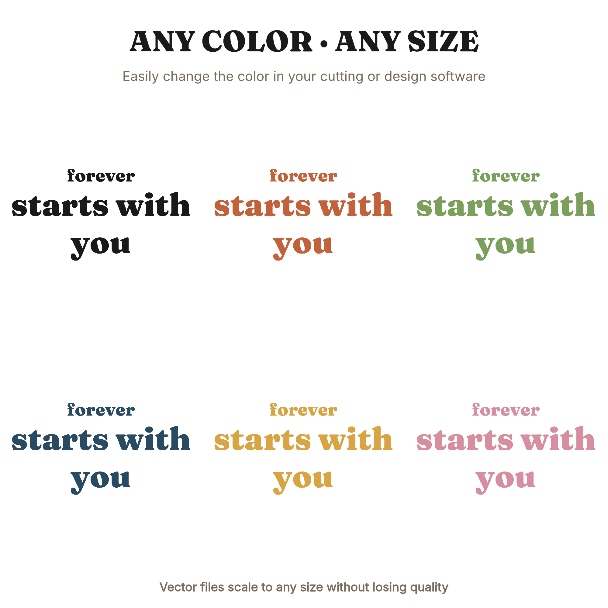 Forever Starts With You Heart SVG PNG Valentine's Day Love Quote Cut File Romantic Anniversary, view 2