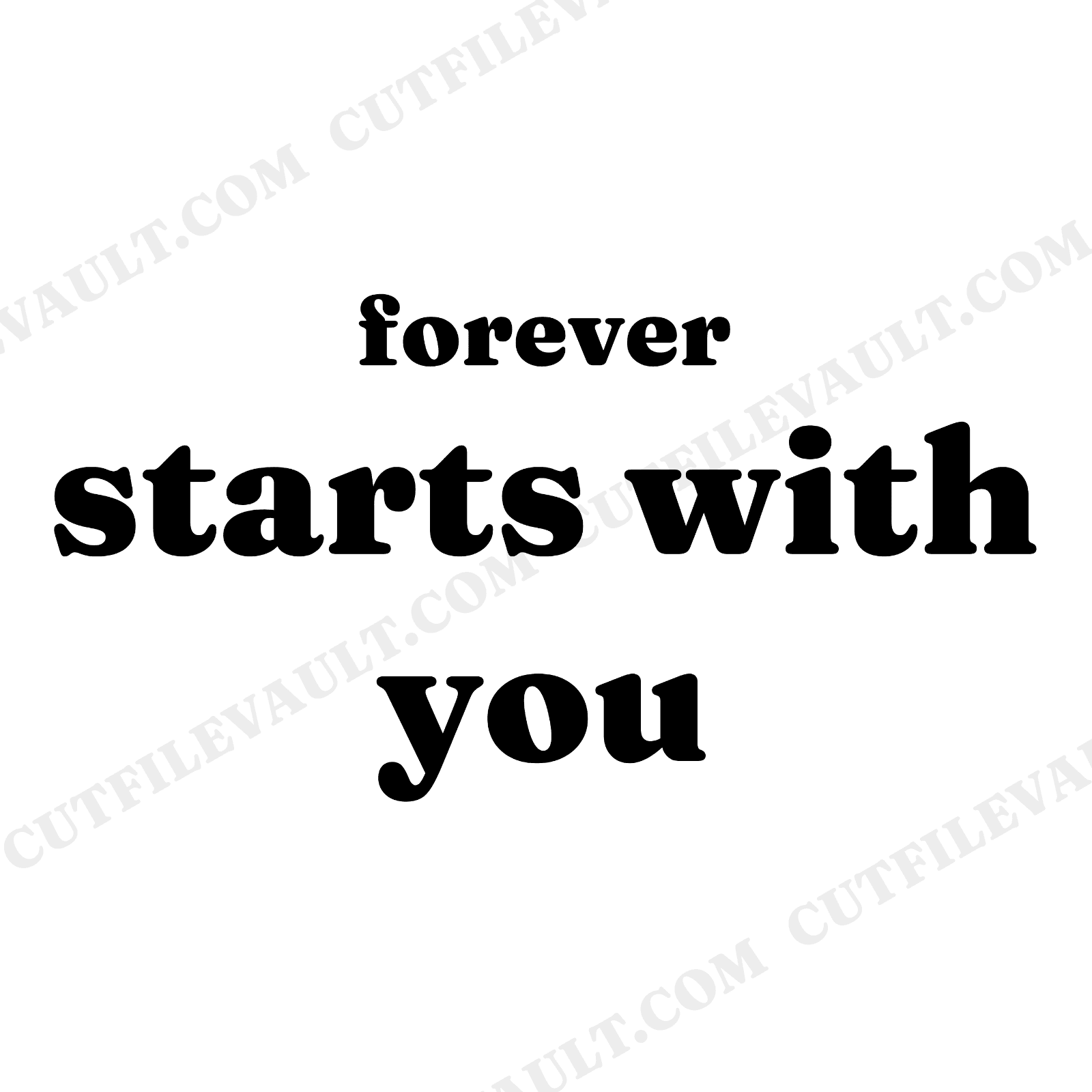 Forever Starts With You Heart SVG PNG Valentine's Day Love Quote Cut File Romantic Anniversary, view 1