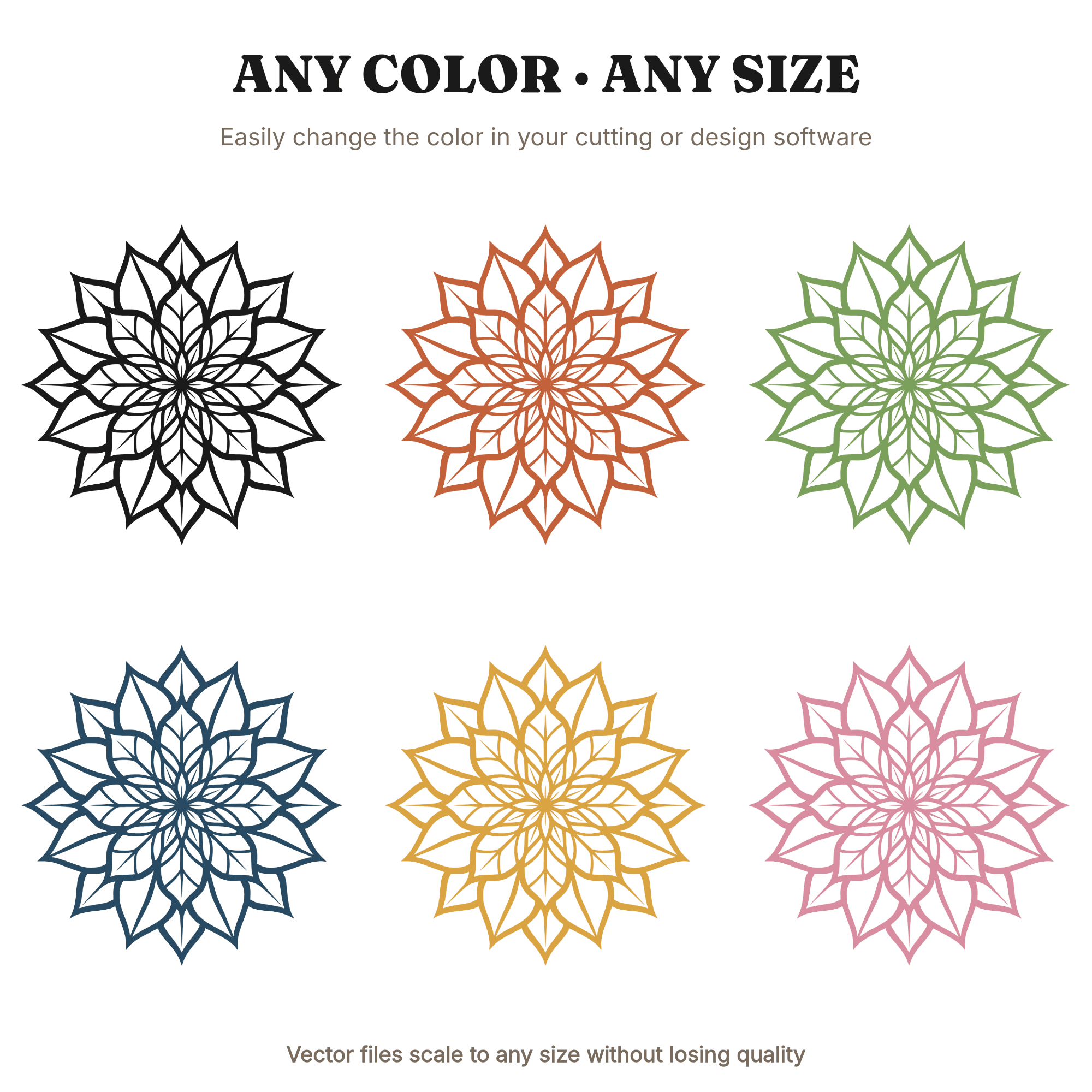 Poinsettia Mandala SVG PNG, Overhead Christmas Flower Silhouette, Boho Holiday Decor Cut File, view 2