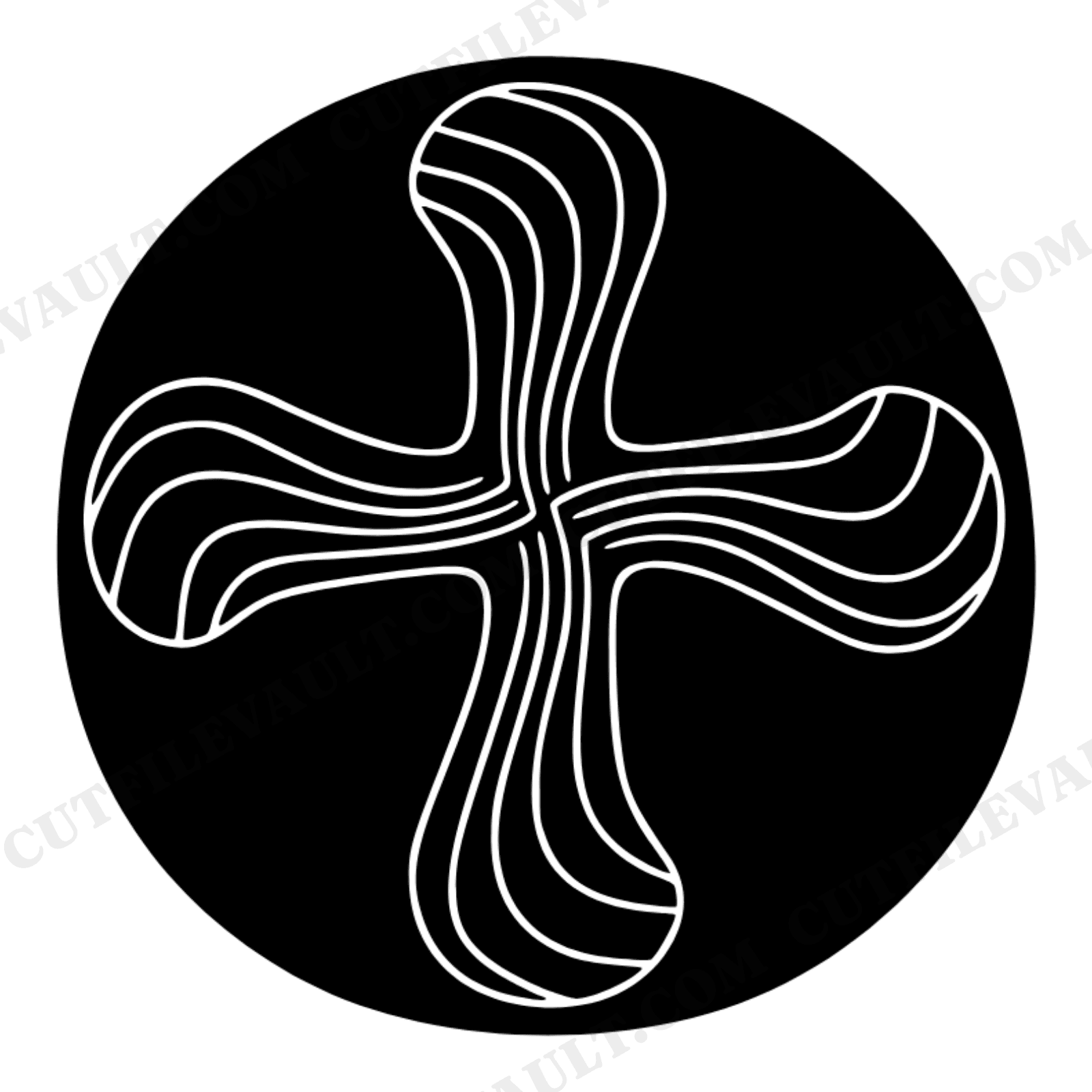 Retro Hot Cross Bun SVG PNG, 70s Wave Easter Baking Cut File, Groovy Spring Top View Design, view 1