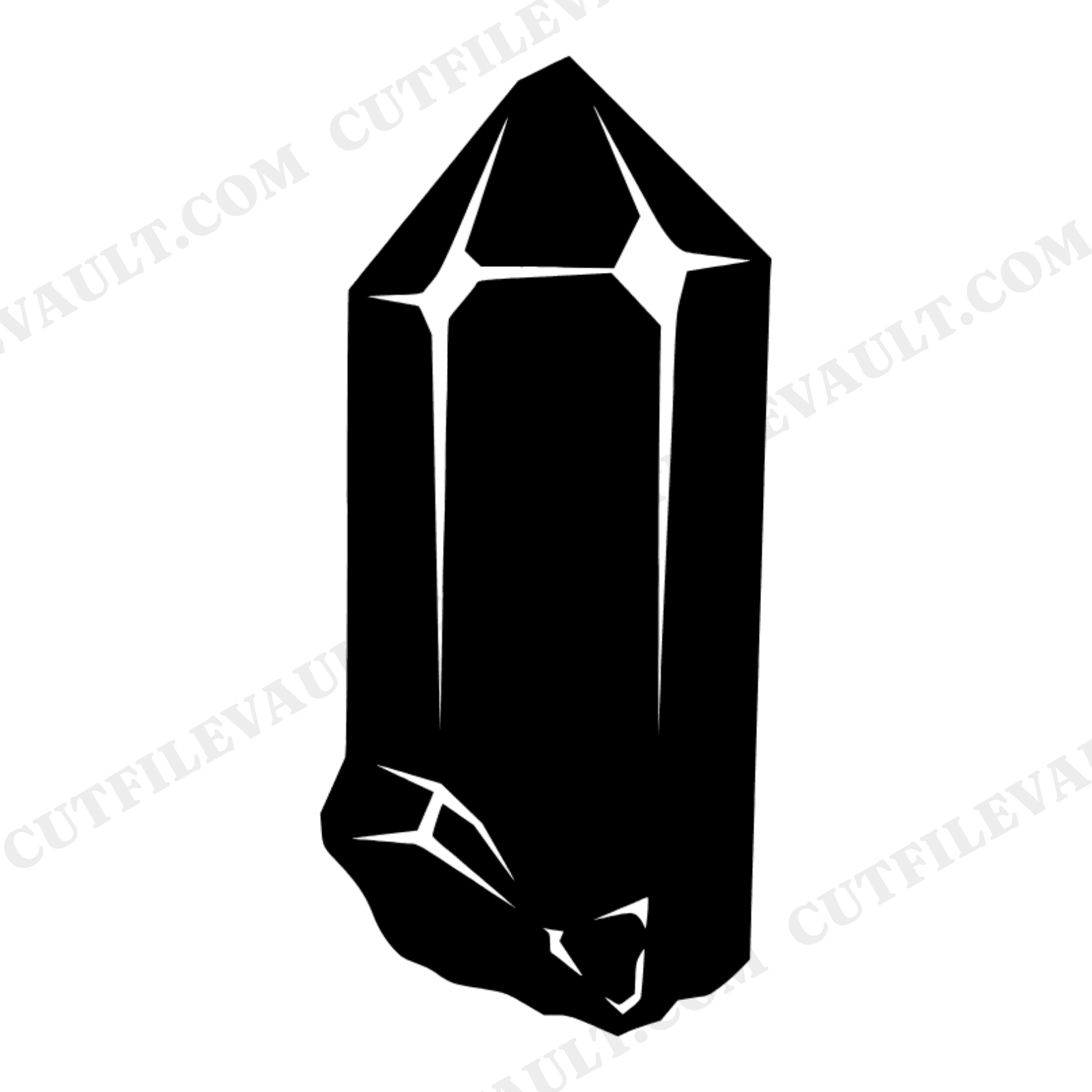 Raw Quartz Crystal Point SVG PNG, Brutalist Geometric Stone Silhouette Cut File for Cricut, view 1