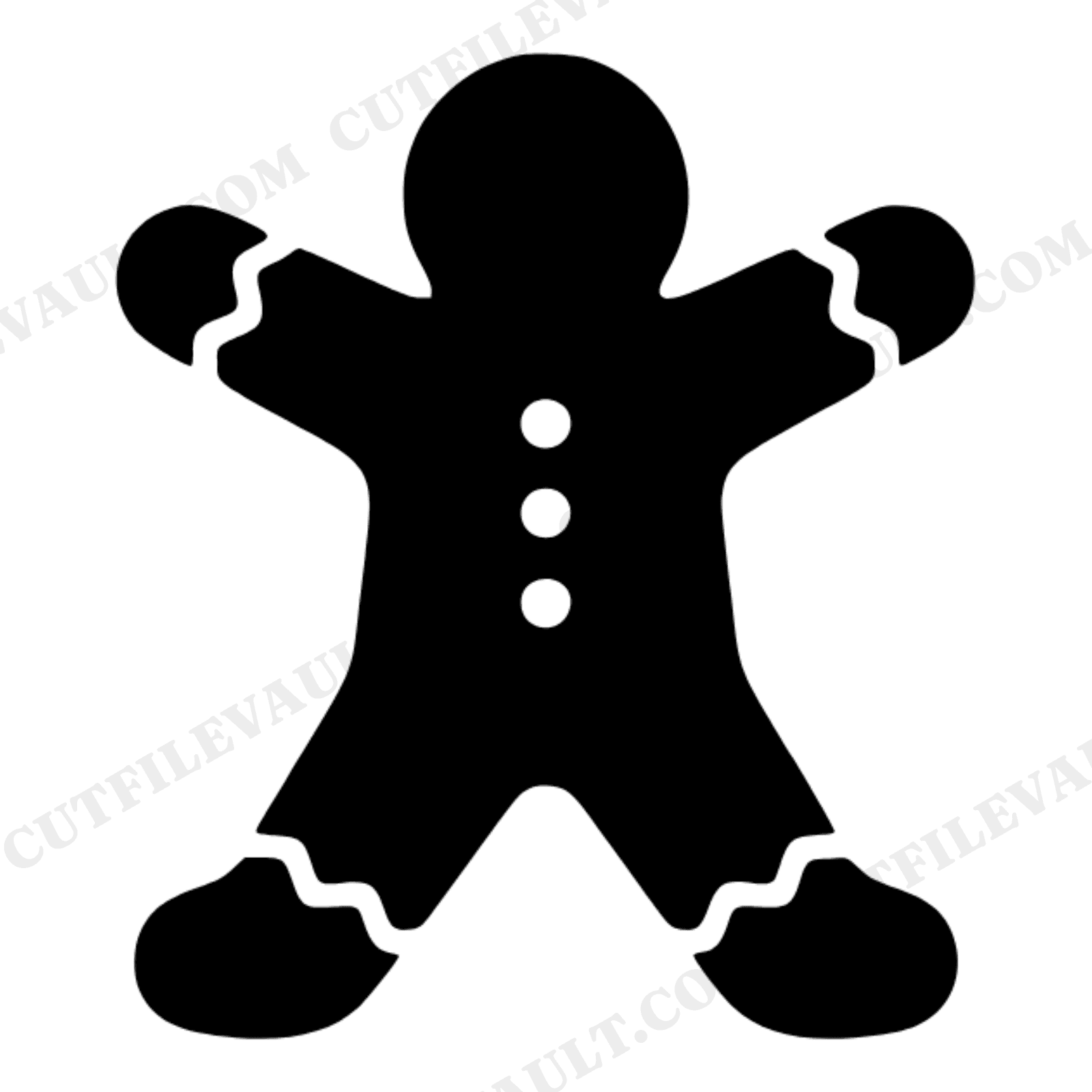 Jumping Gingerbread Man SVG PNG Modern Brutalist Silhouette Christmas Cut File for Cricut, view 1