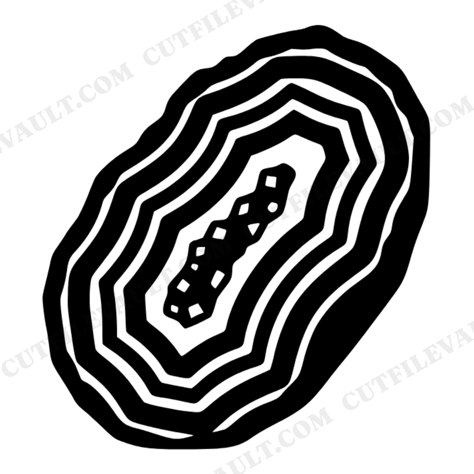 Tilted Geode Slice SVG PNG, Druzy Crystal Cross Section, Mid Century Modern Home Decor Cut File, view 1