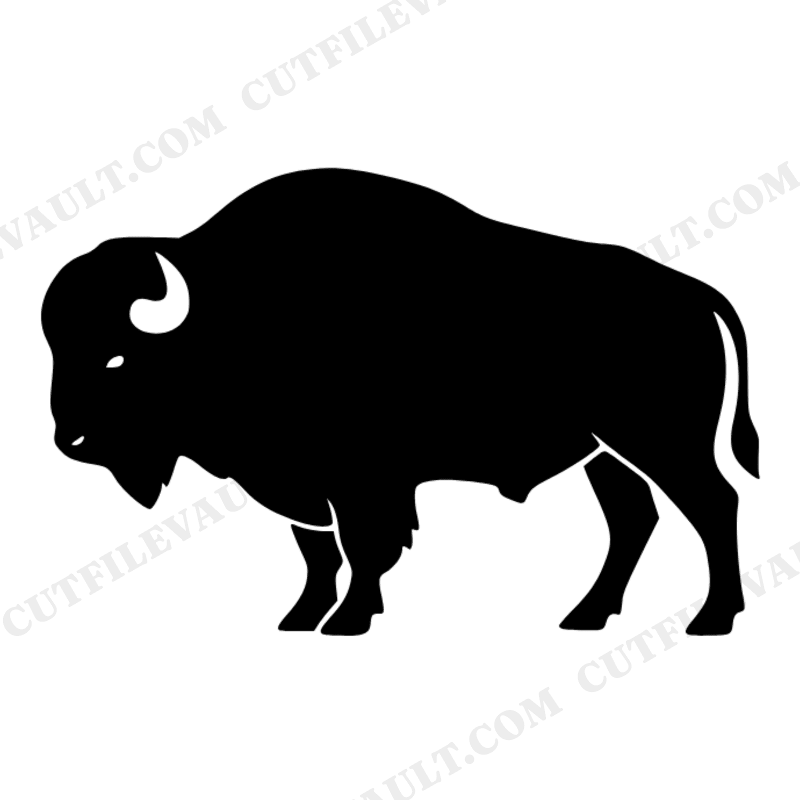 Retro Buffalo Silhouette SVG PNG Indigenous Peoples Day 1970s Vintage Animal Cut File, view 1