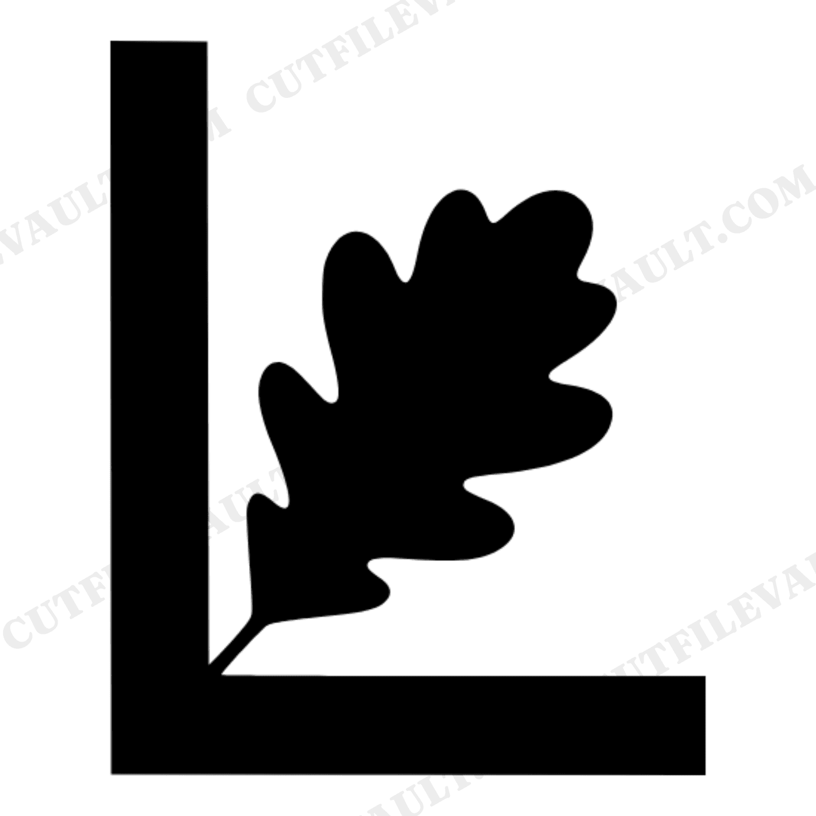Carpenter Square Oak Leaf Corner Bracket SVG PNG Autumn Wedding Rustic Fall Decor Cut File, view 1