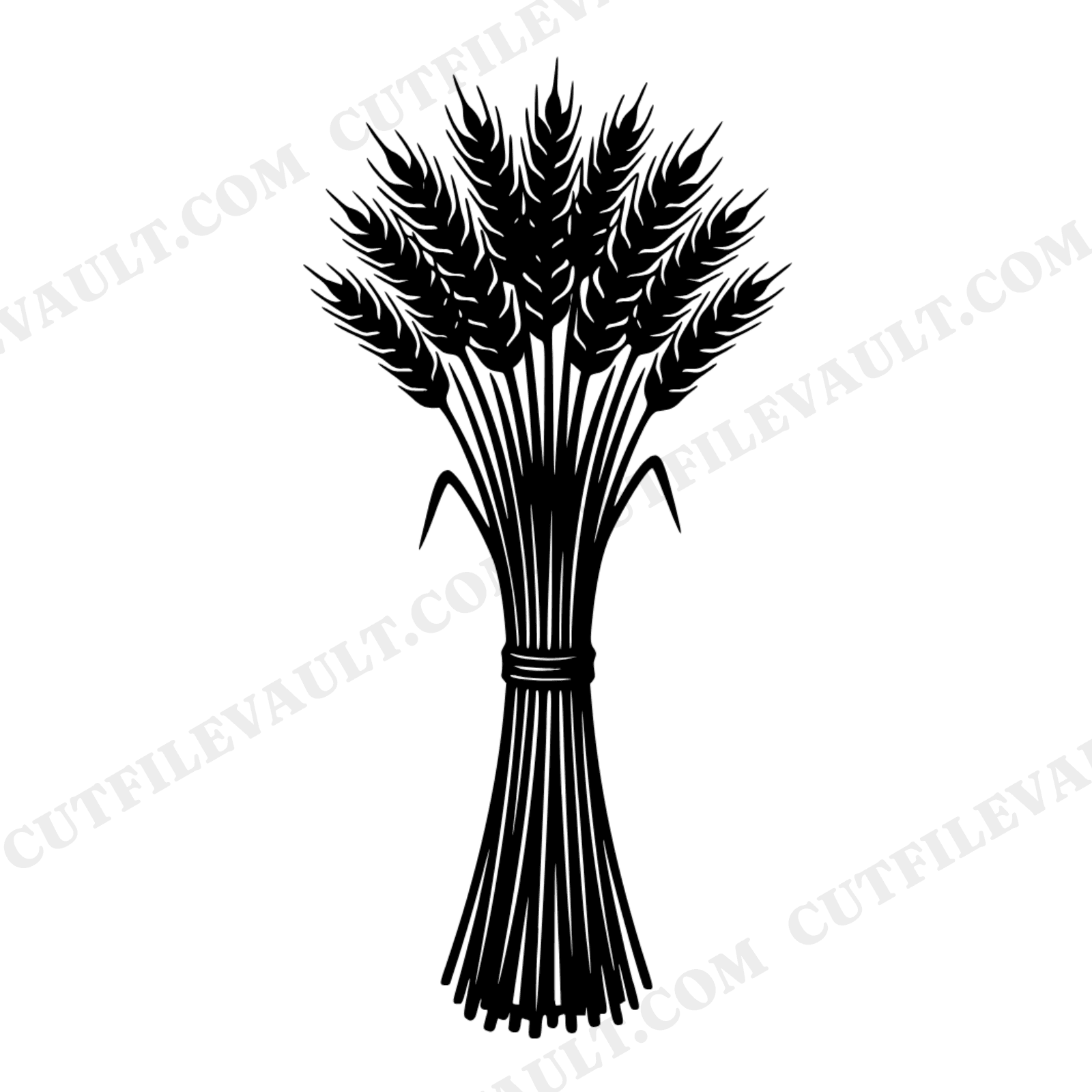 Harvest Wheat Sheaf Bundle SVG PNG Thanksgiving Silhouette Vintage Botanical Cut File, view 1