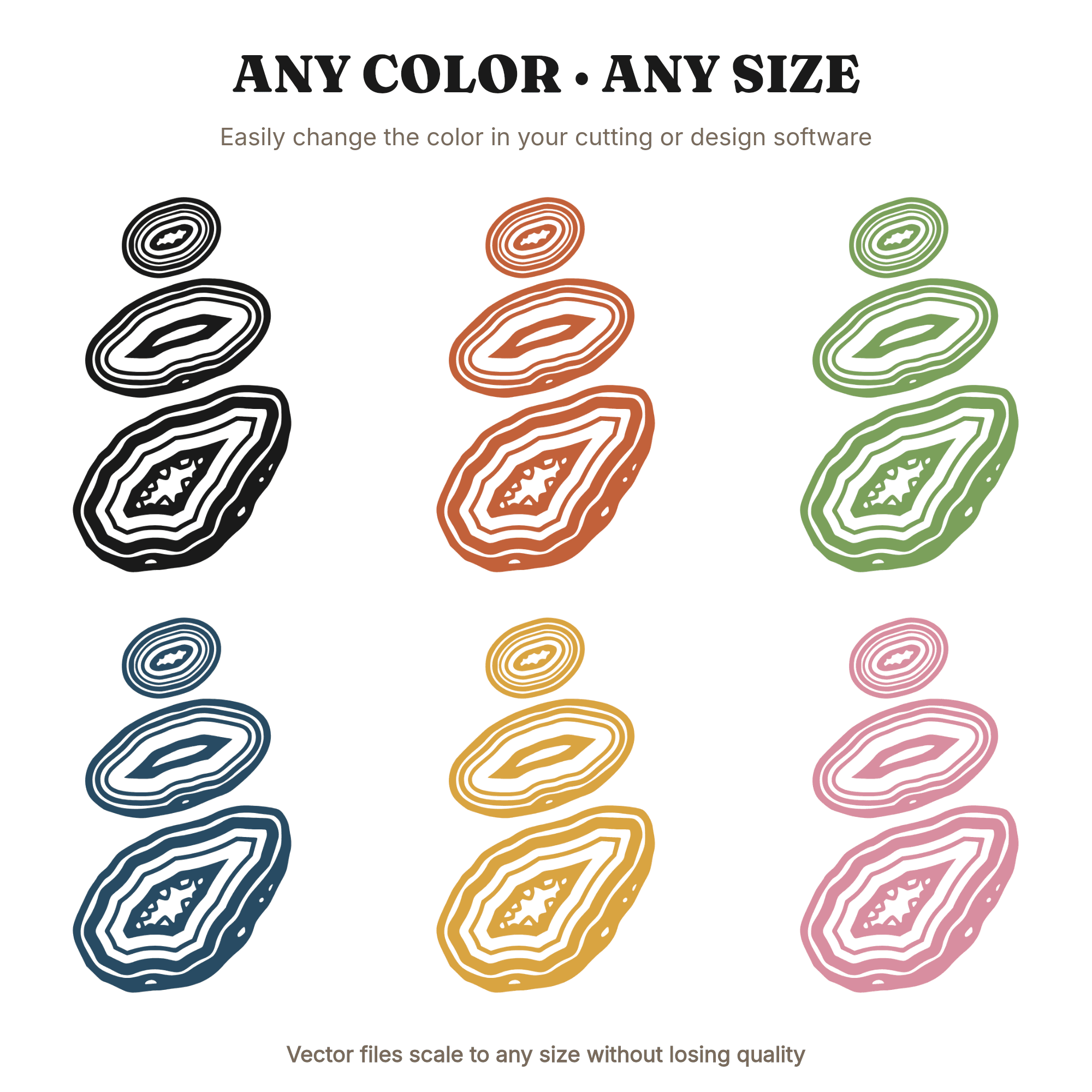 Stacked Geode Slices SVG PNG Layered Crystal Formation Boho Organic Cut File for Cricut, view 2
