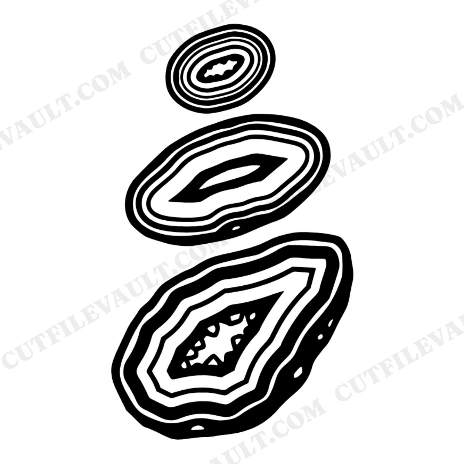 Stacked Geode Slices SVG PNG Layered Crystal Formation Boho Organic Cut File for Cricut, view 1