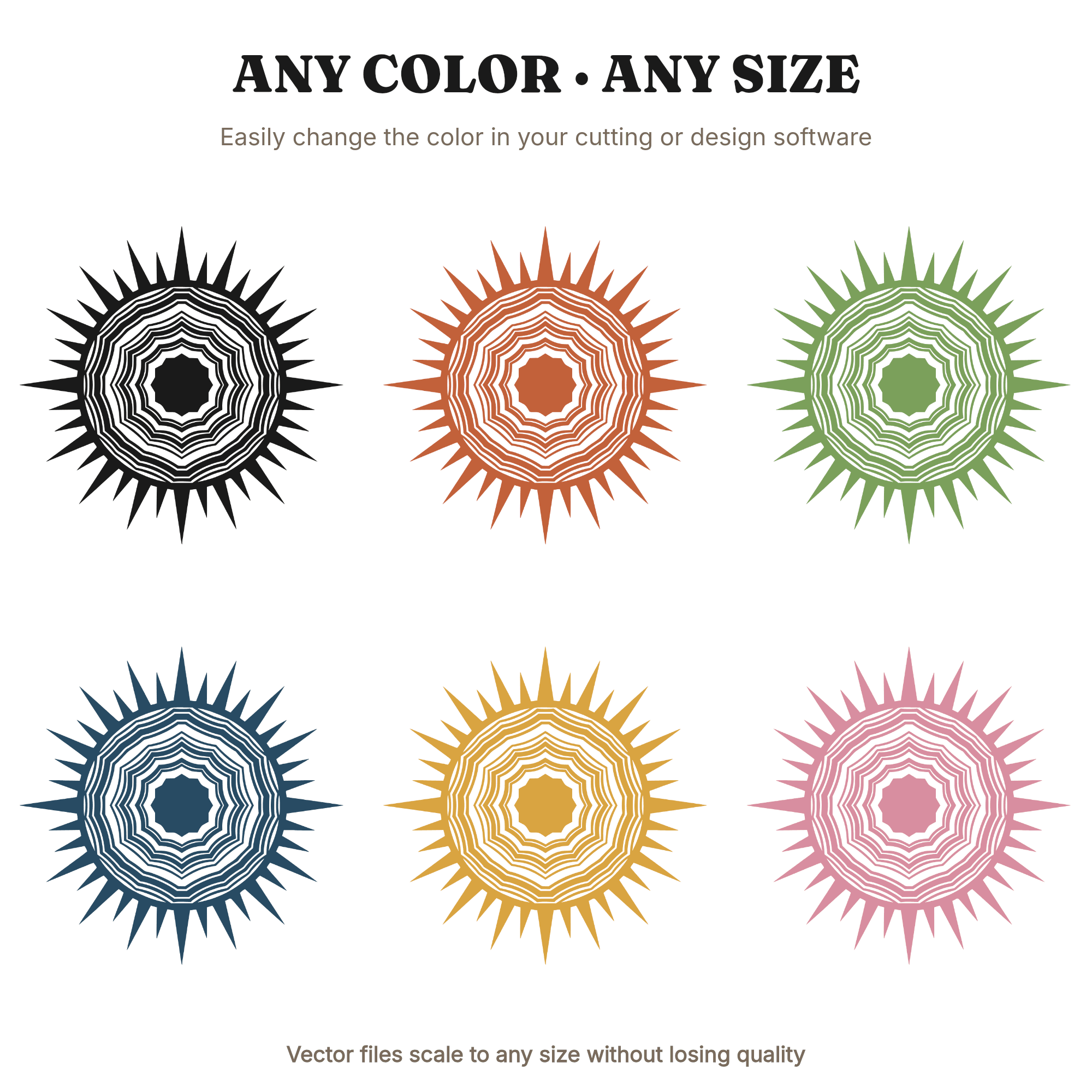 Retro Geode Sunburst Mandala SVG PNG, Art Deco Geometric Agate Crystal Cut File for Cricut, view 2