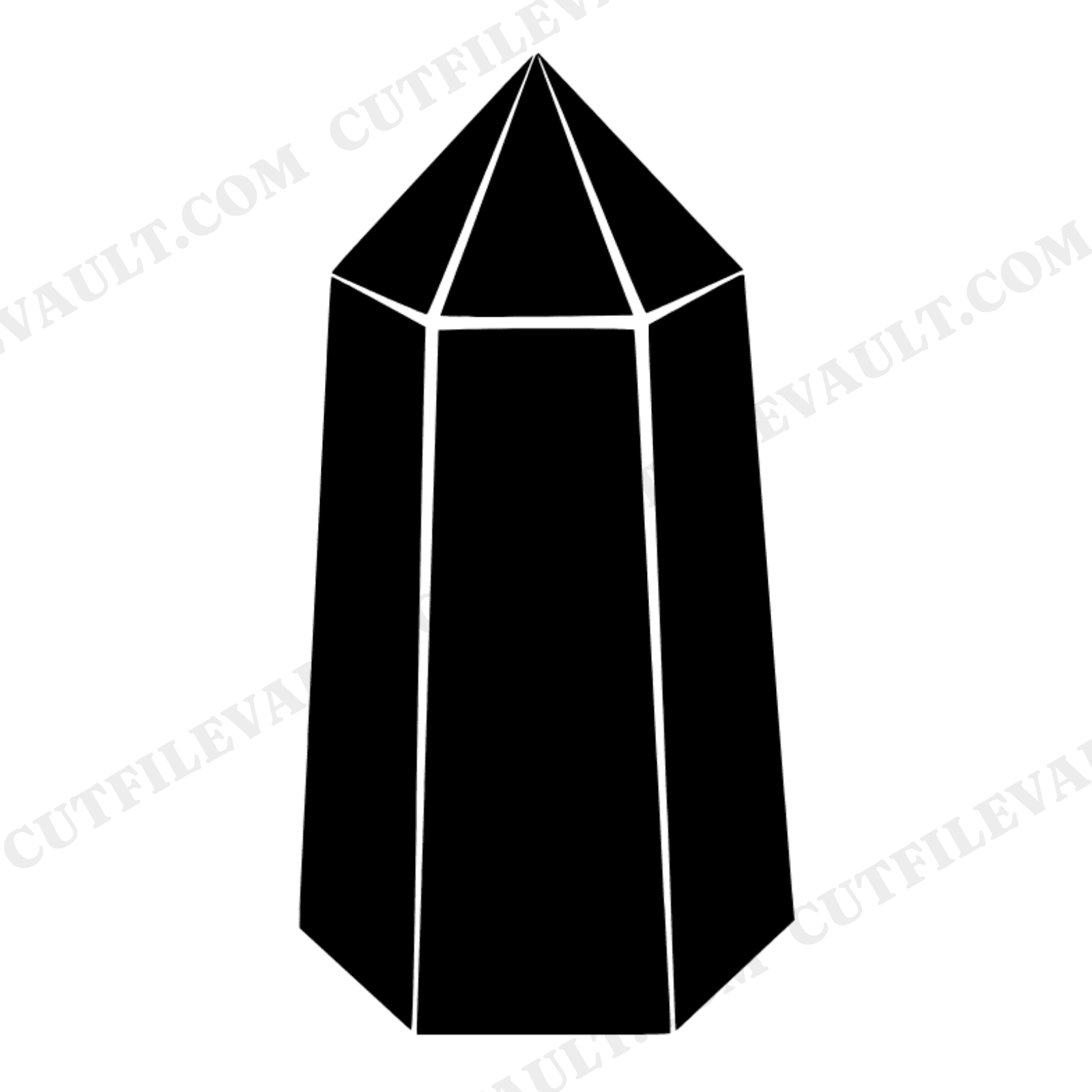 Art Deco Amethyst Crystal Point SVG PNG, Geometric Crystal Cut File, Layered Vinyl Design, view 1