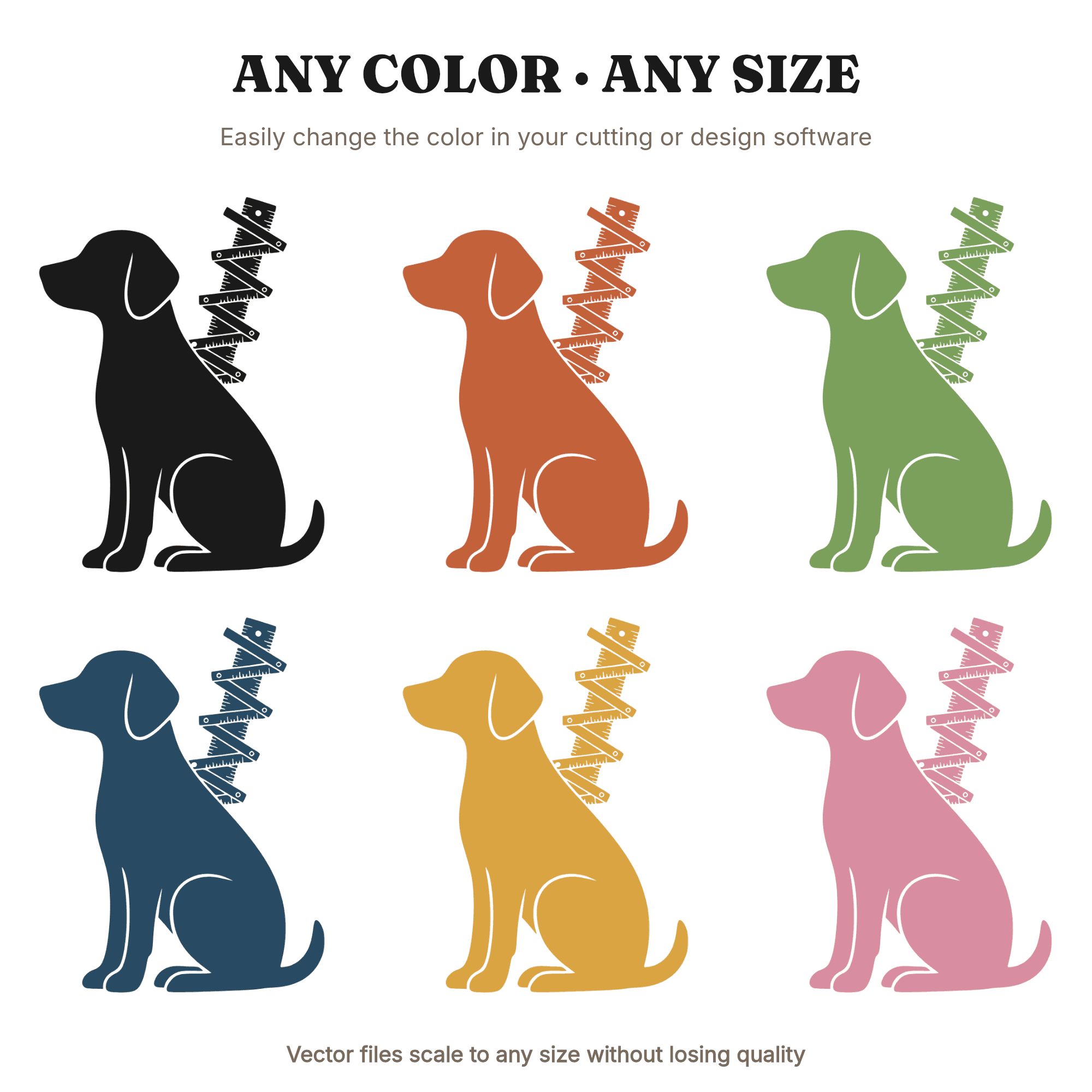 Back to School Dog SVG PNG, Vintage Ruler Teacher Appreciation Cut File, Boho Organic Silhouette, view 2