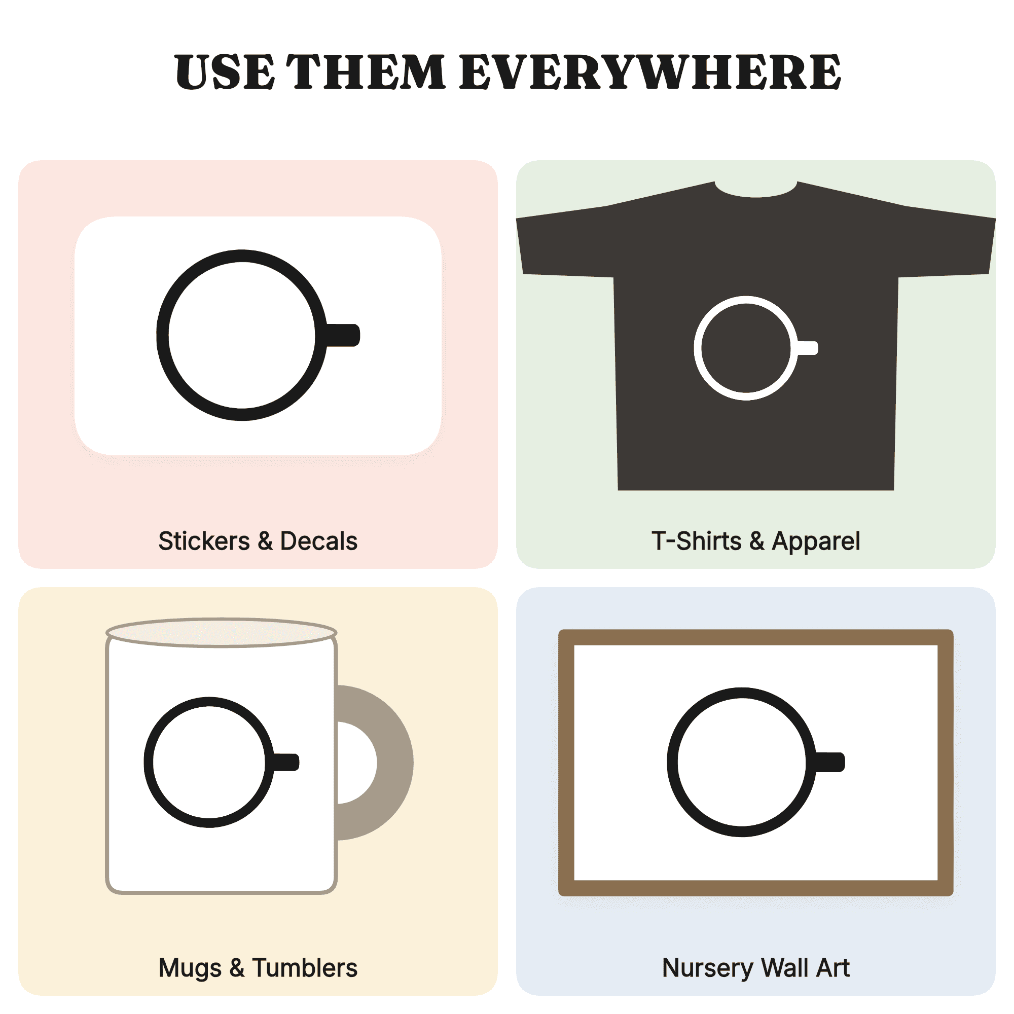 Overhead Coffee Mug SVG PNG Mid Century Modern Kitchen Wall Art Cut File for Cricut, view 3