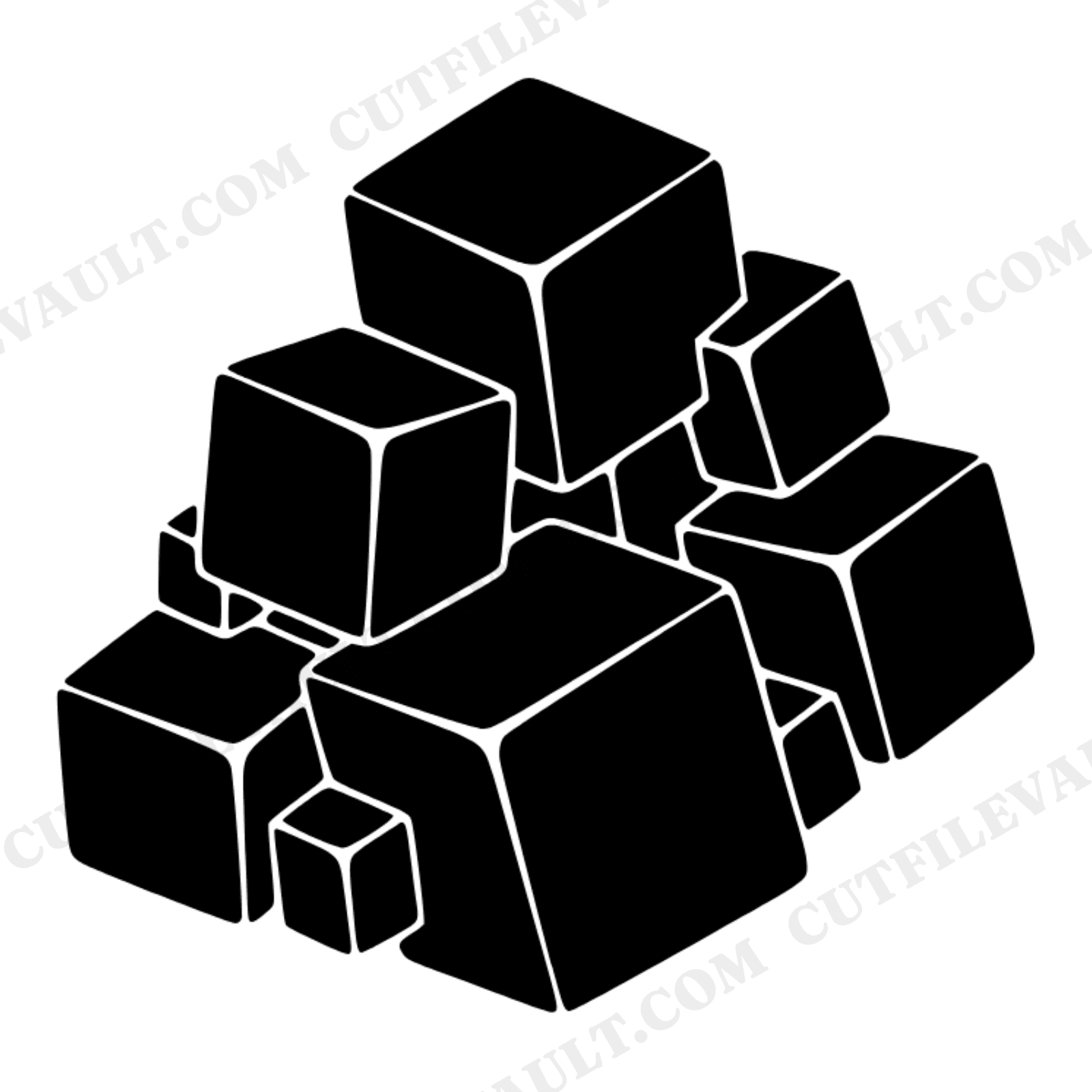 Pyrite Crystal Cube SVG PNG, Mid Century Modern Geometric Mineral Art Deco Cut File for Cricut, view 1
