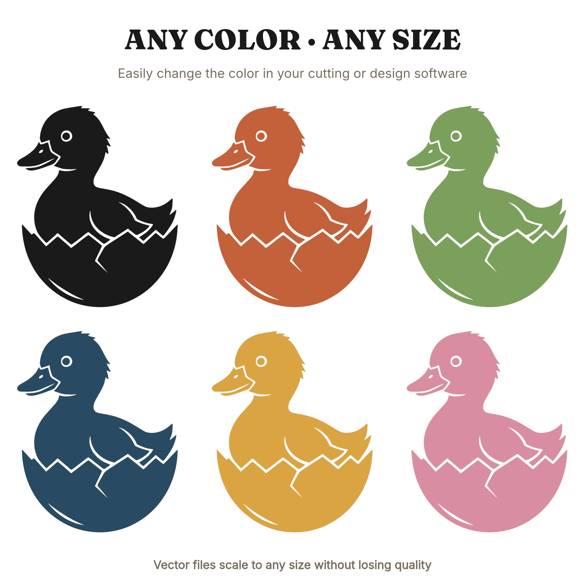 Art Deco Easter Duckling in Egg Shell SVG PNG, Geometric Spring Cut File for Cricut, view 2
