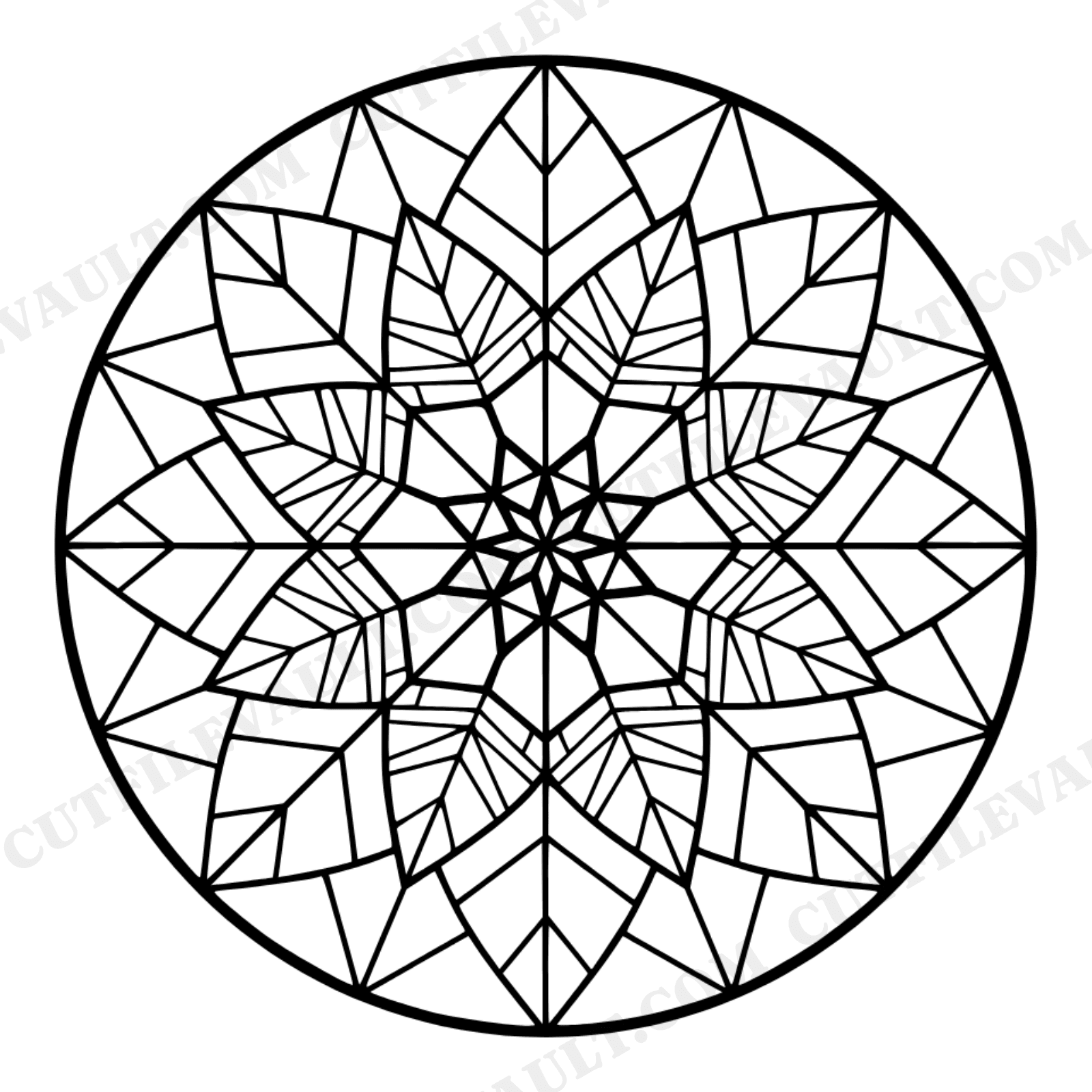 Celestial Poinsettia SVG PNG Stained Glass Geometric Christmas Mandala Cut File Holiday Decor, view 1
