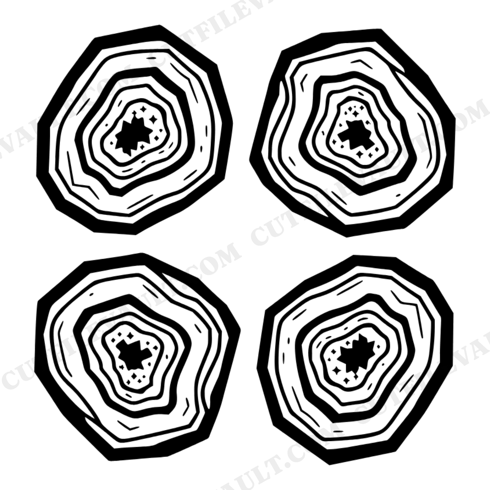 Celestial Geode Square Grid Wall Art SVG PNG, Mystical Crystal Cut File, Mid Century Modern Design, view 1