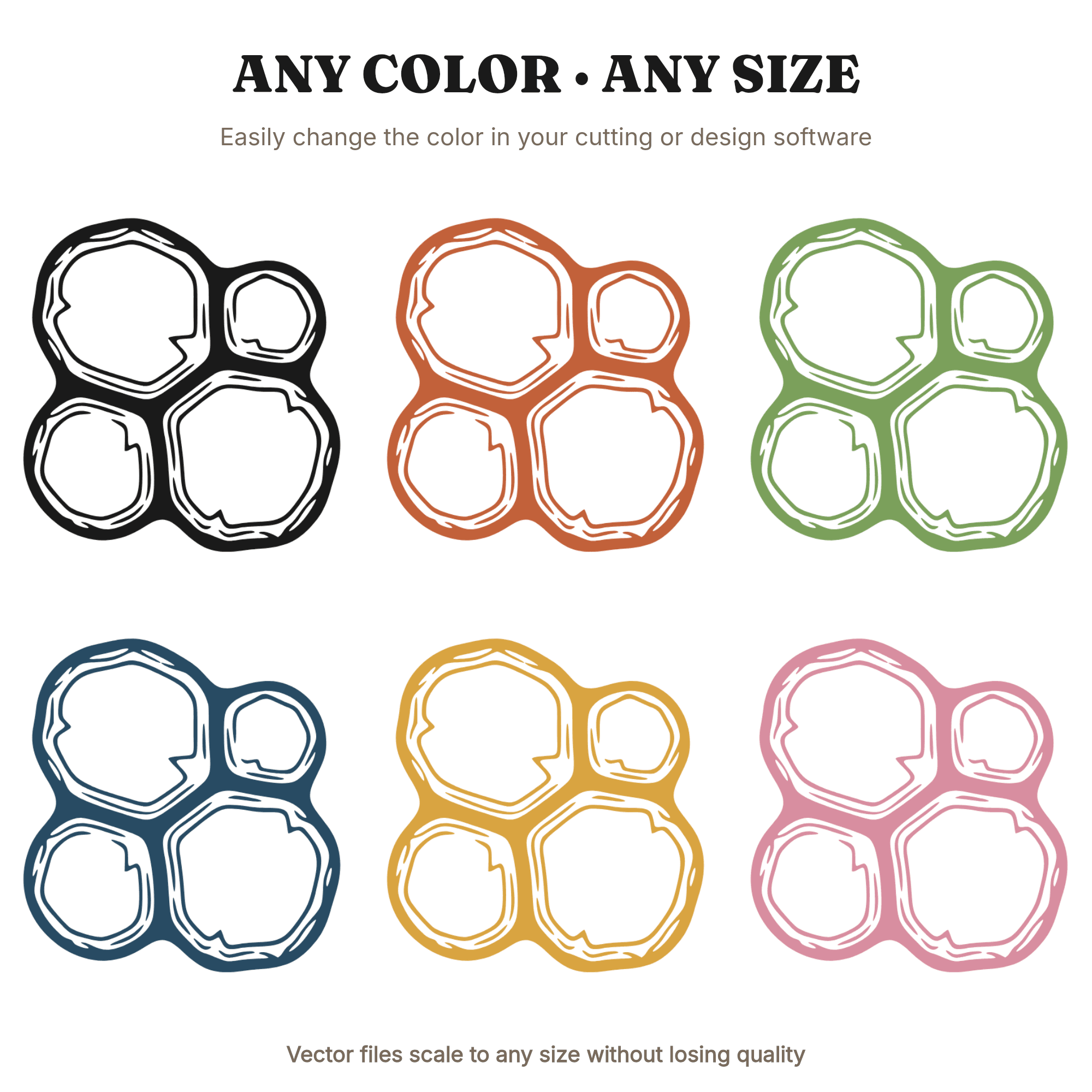 Y2K Chrome Geode Slice Cluster SVG PNG, Abstract Blob Organic Nature Cut File, Layered Fluid Design, view 2