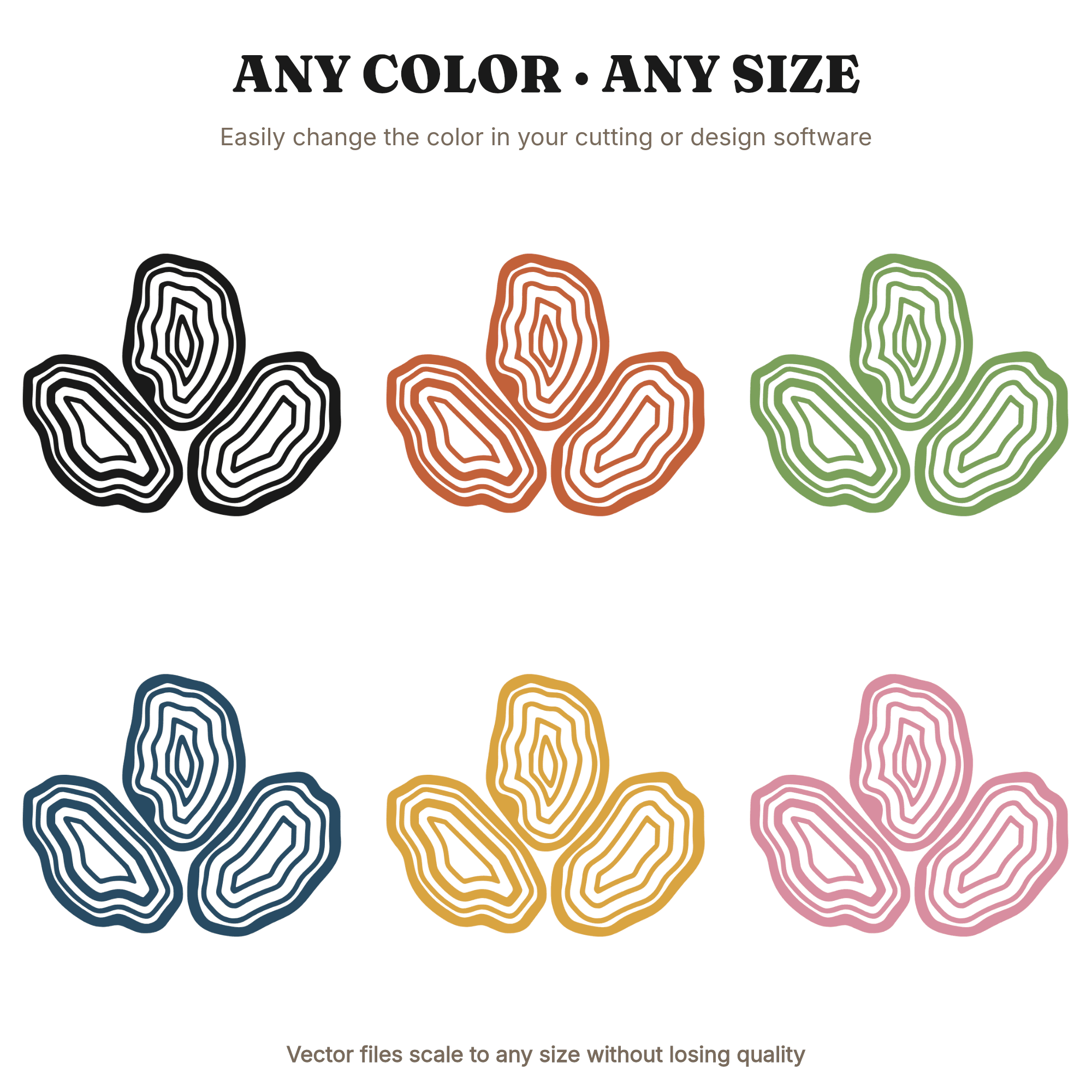 Radiant Geode Fan Trio SVG PNG Multi Layer Cut File for Vinyl Crafts Bold Abstract Design, view 2