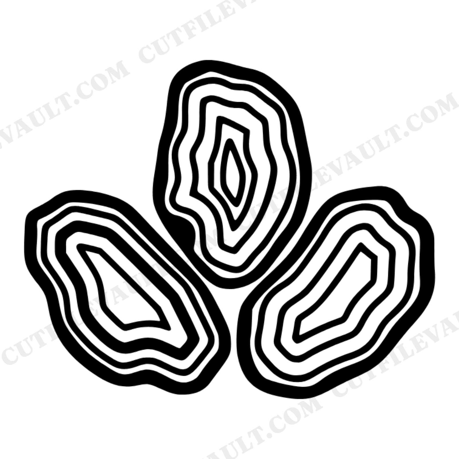 Radiant Geode Fan Trio SVG PNG Multi Layer Cut File for Vinyl Crafts Bold Abstract Design, view 1