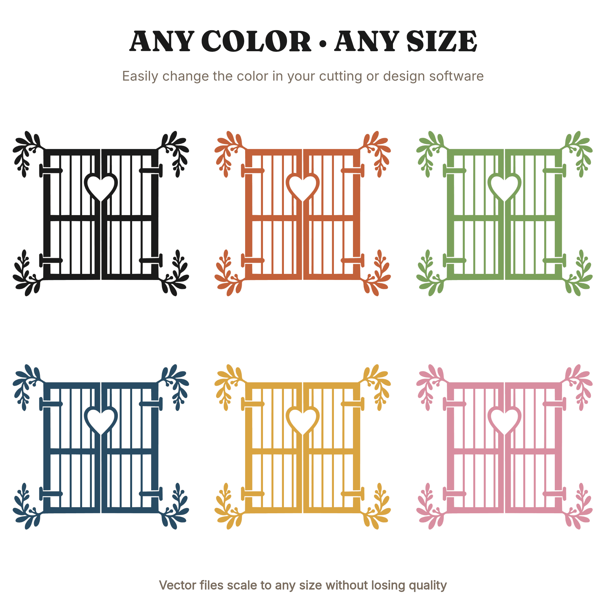 Farmhouse Barn Doors SVG PNG, Heart Window Vintage Botanical Valentine's Day Cut File, view 2