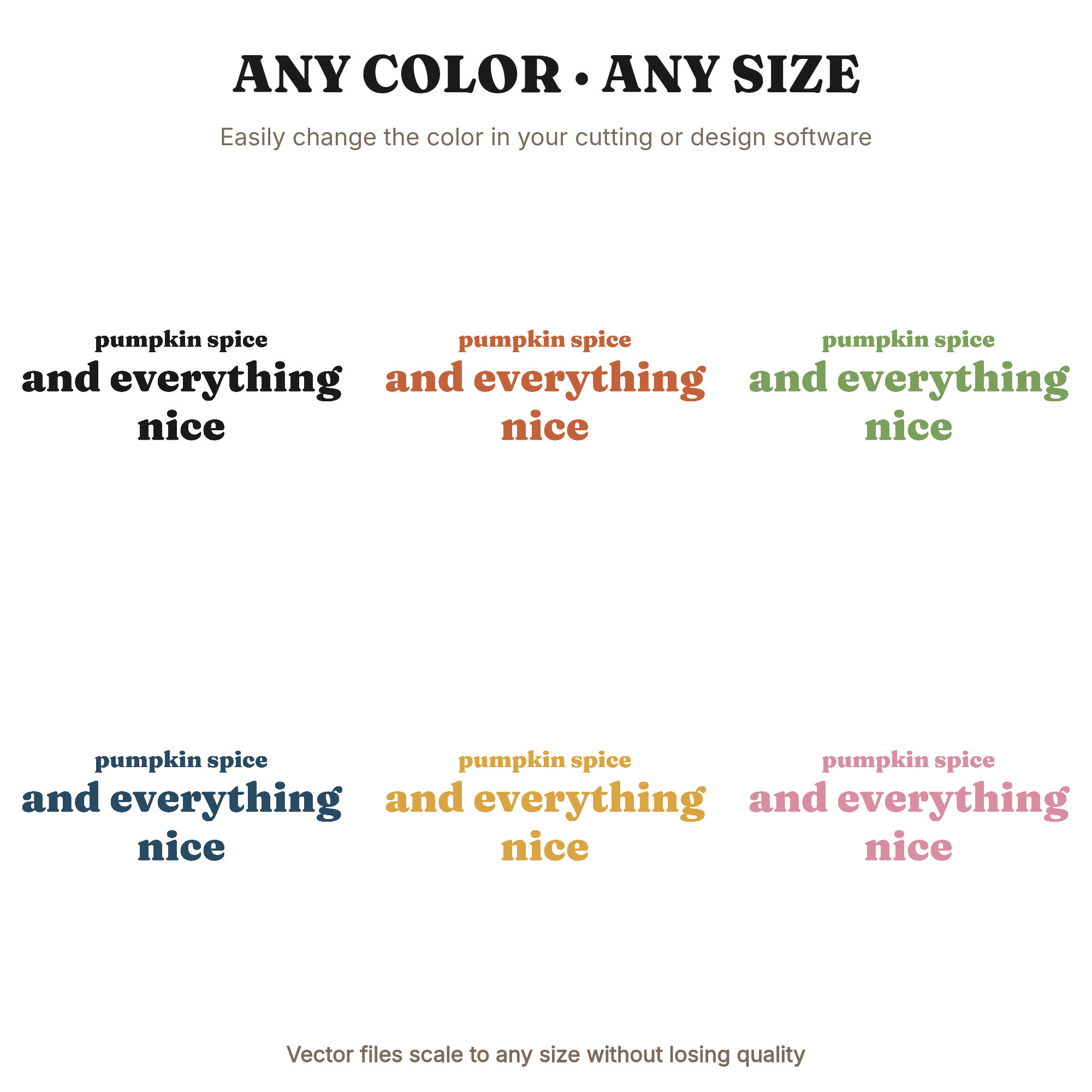 Pumpkin Spice & Everything Nice SVG PNG Fall Quote Hand Lettered Autumn Cottage Core Cut File, view 2