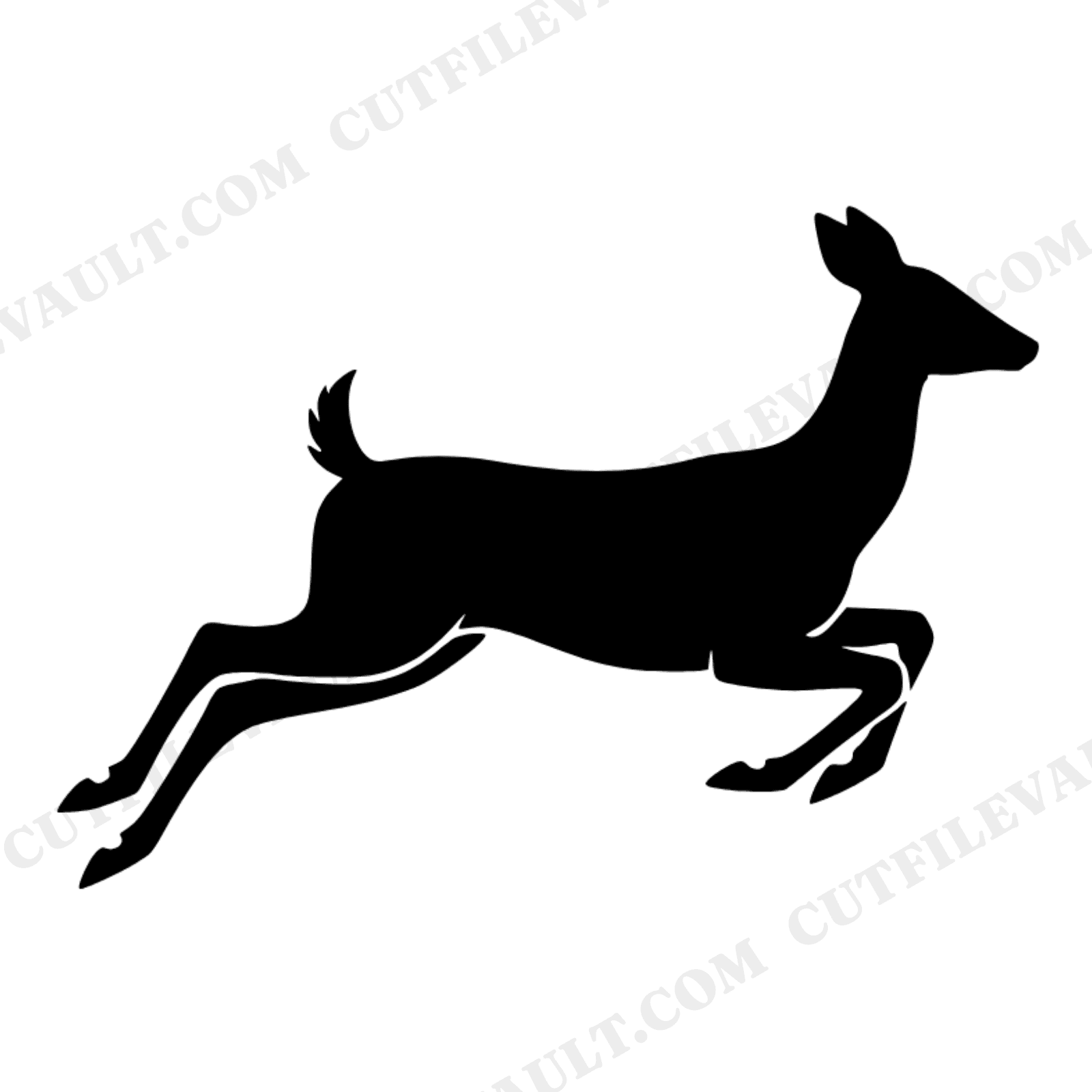 Vintage Leaping Deer SVG PNG Autumn Woodland Silhouette Scandinavian Line Art Cut File, view 1