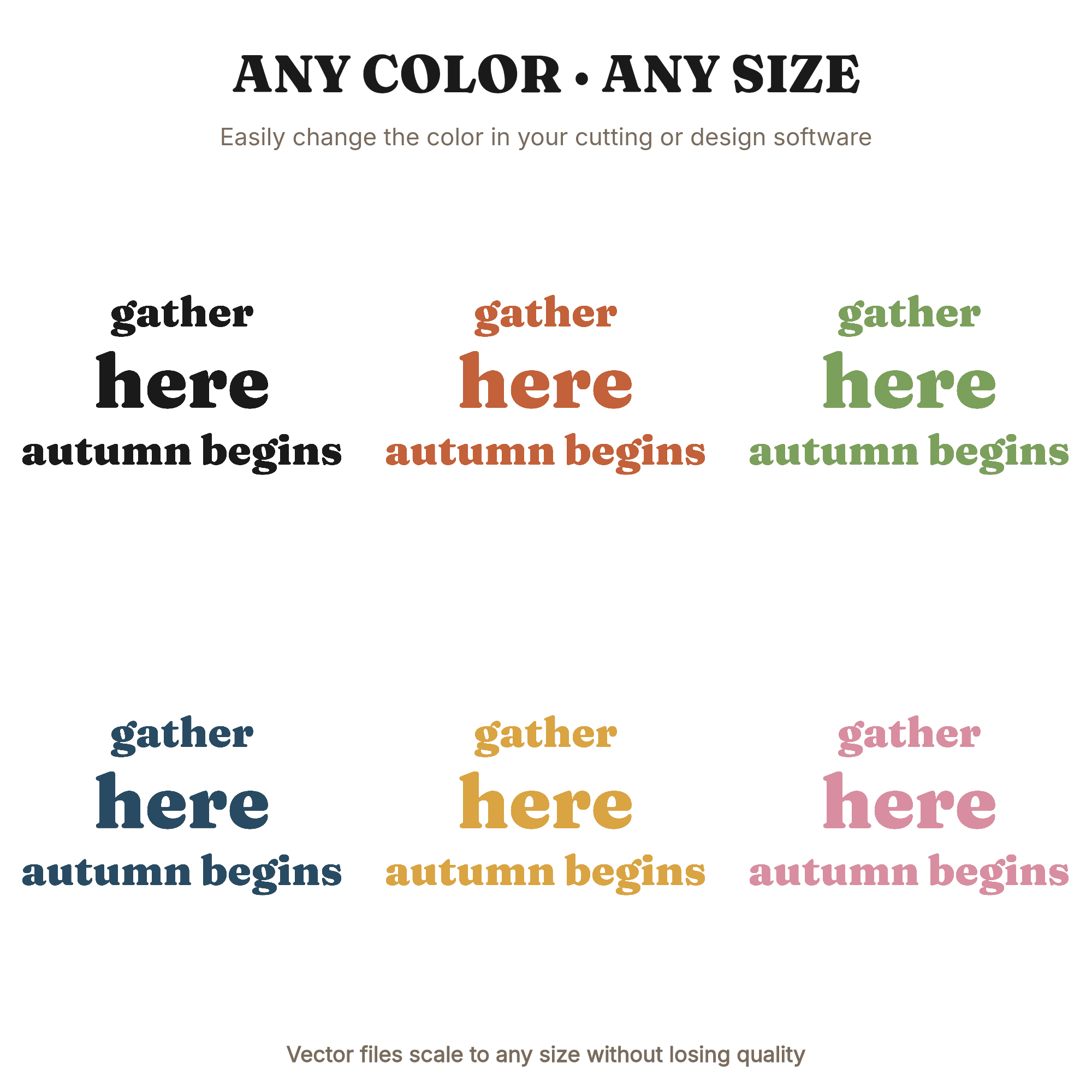 Gather Here First Day of Fall SVG PNG, Hand Lettered Autumn Sign, Maple Leaf Fall Decor Cut File, view 2