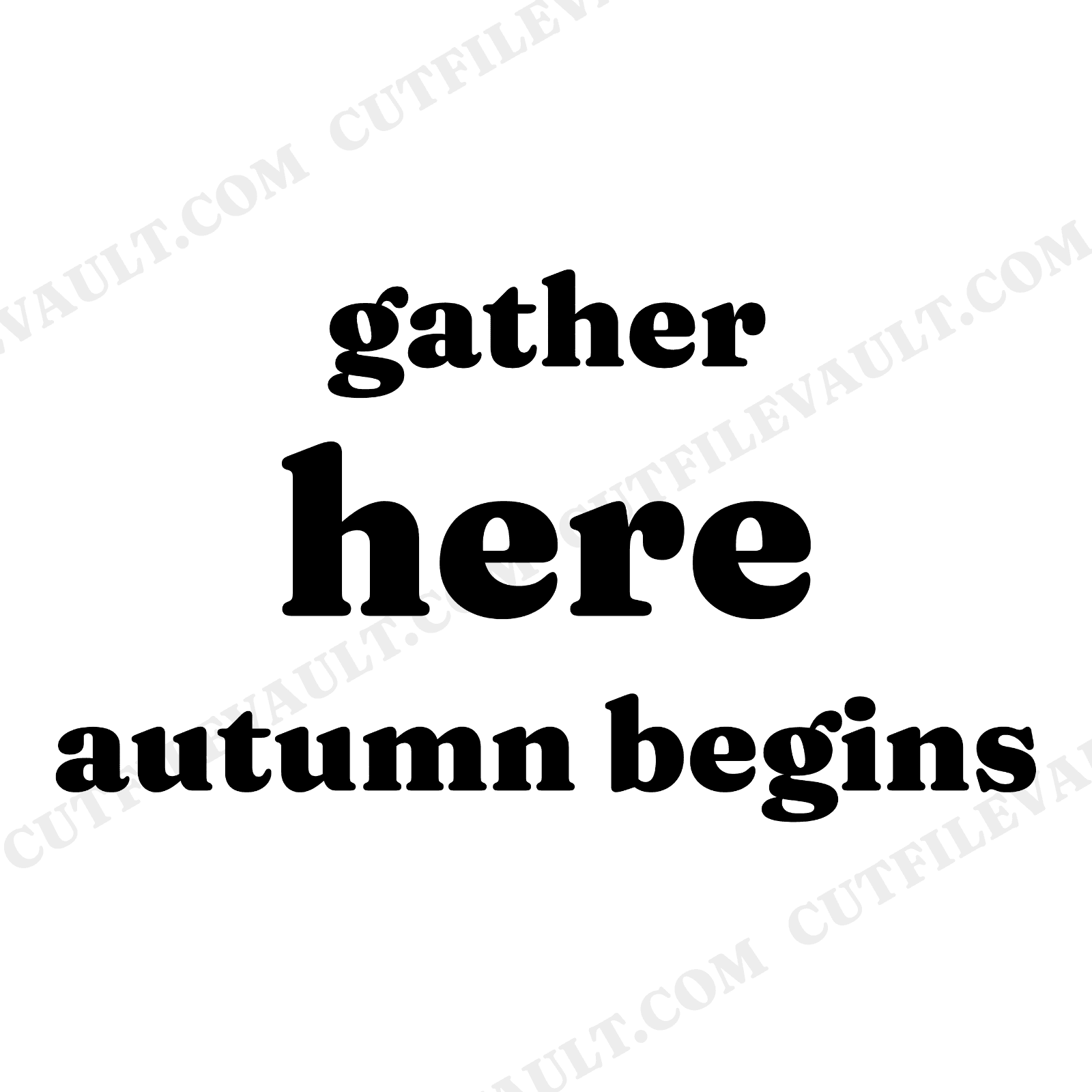 Gather Here First Day of Fall SVG PNG, Hand Lettered Autumn Sign, Maple Leaf Fall Decor Cut File, view 1