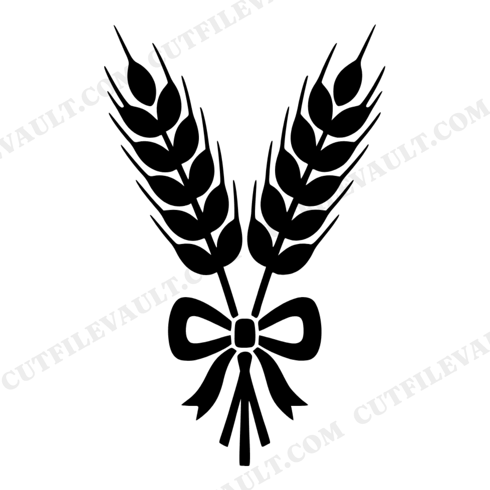 Symmetrical Wheat Sheaf Bundle SVG PNG, Cottagecore Autumn Harvest Folk Art Cut File, view 1