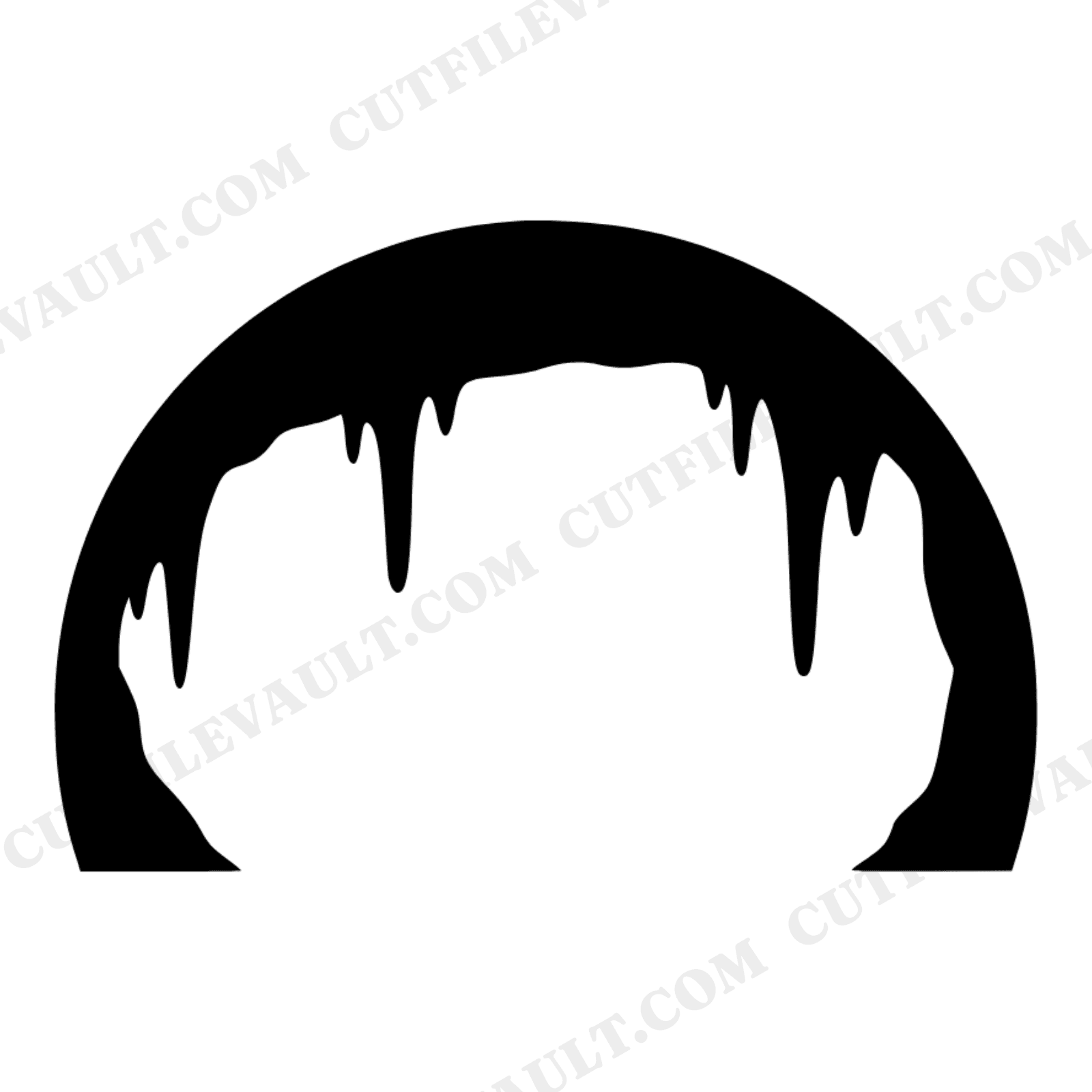 Cave Arch SVG, Stalactite Drip Cave Cross Section PNG, Symmetrical Geology Nature Cut File, view 1