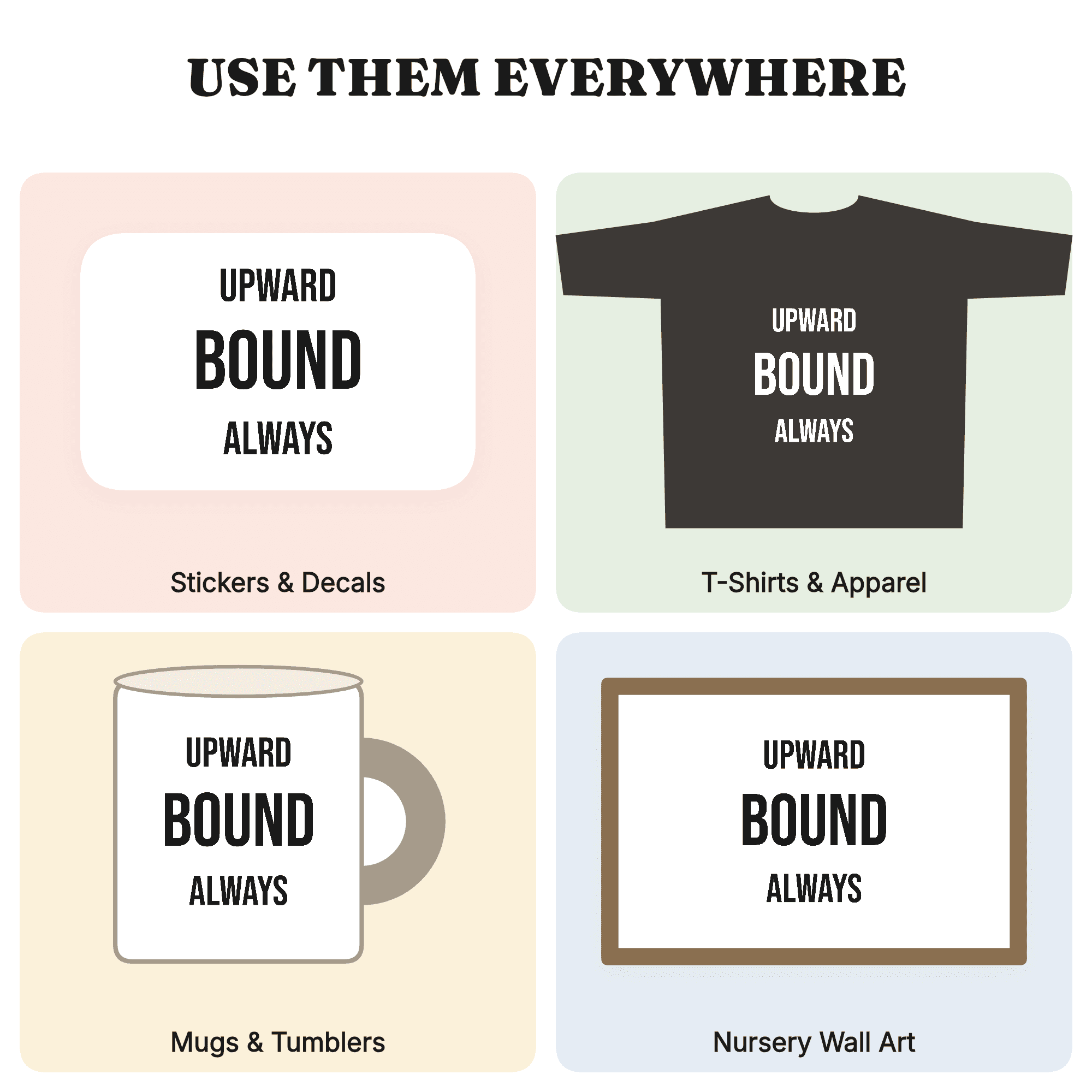 Upward Bound Fall Hiking SVG PNG, Outdoor Adventure Quote, Mid Century Diagonal Design Cut File, view 3