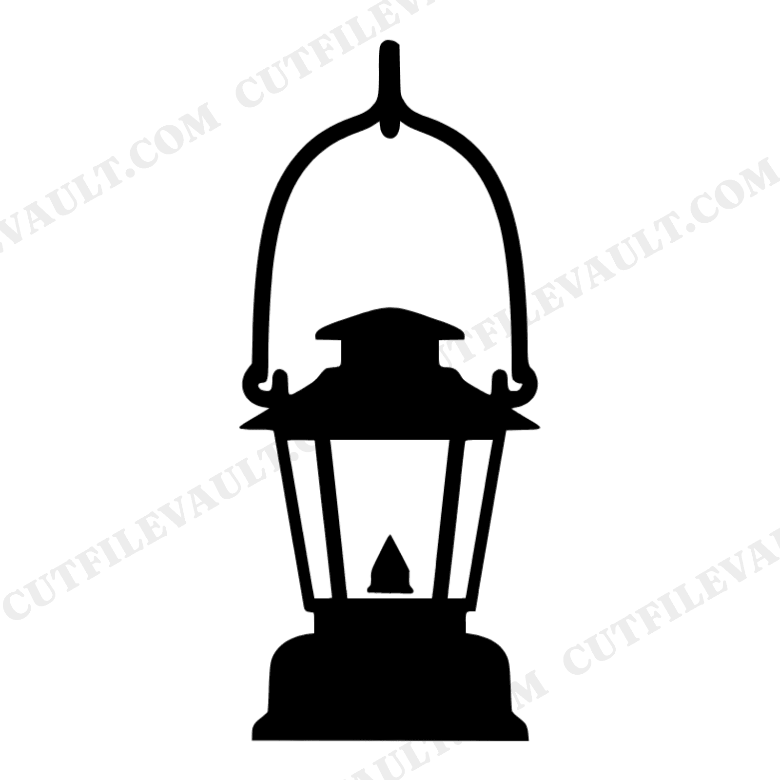 Vintage Camping Lantern SVG PNG, Retro Halloween Lantern Cut File, Mid Century Minimal Design, view 1