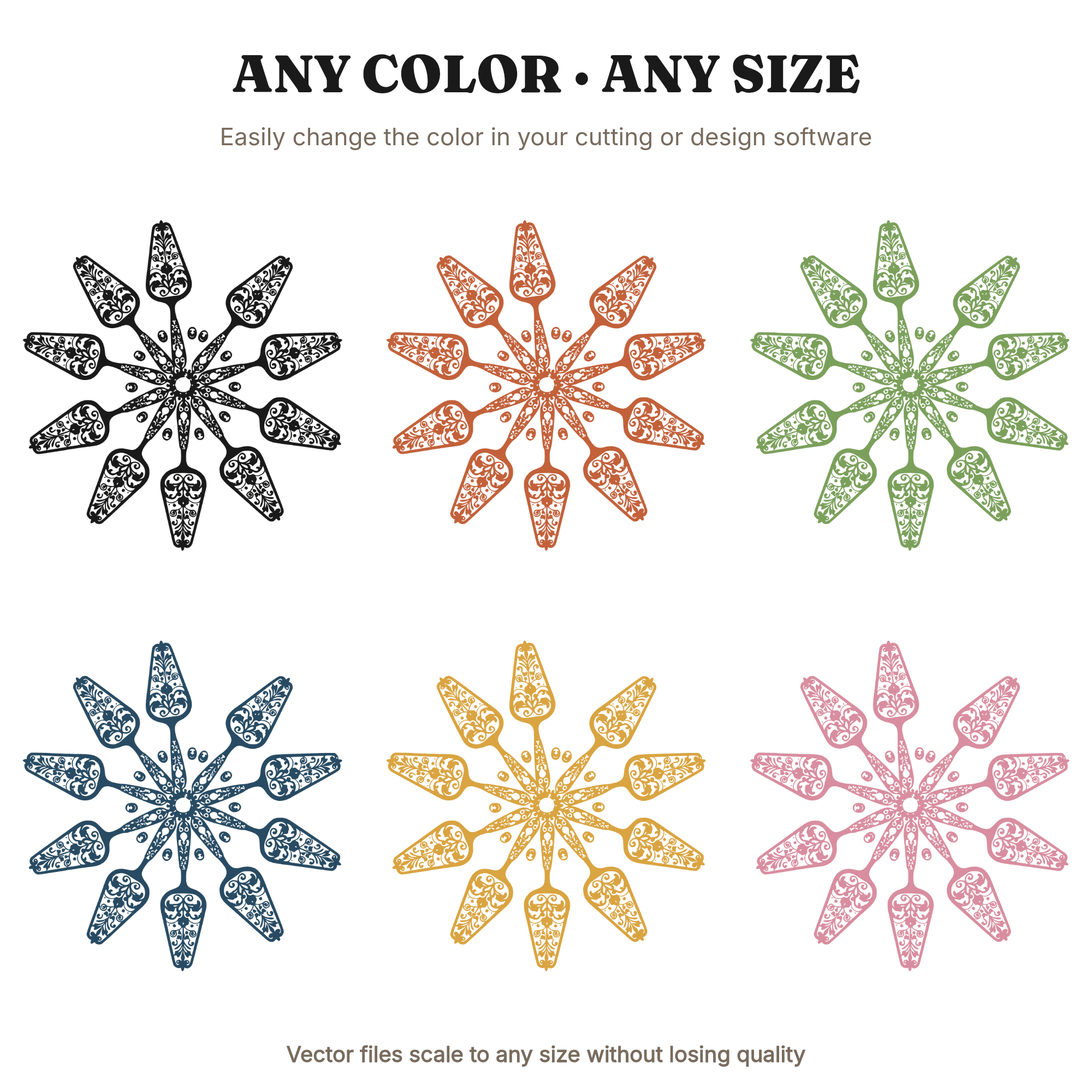 Pie Server Mandala SVG PNG Thanksgiving Vintage Botanical Radial Burst Cut File for Cricut, view 2