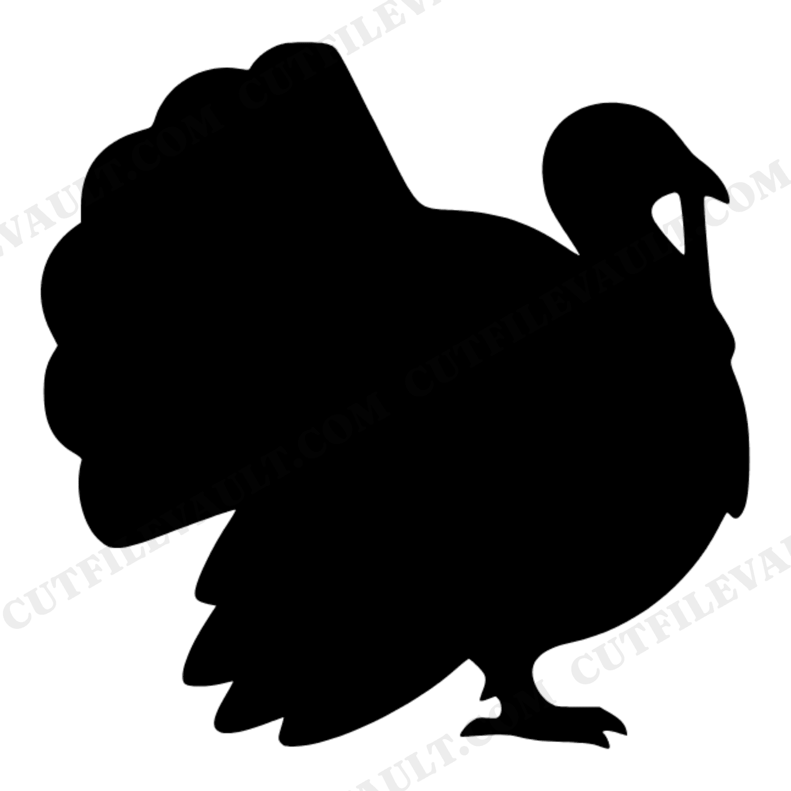 Nordic Turkey SVG PNG, Thanksgiving Turkey Silhouette Cut File, Scandinavian Folk Art Turkey, view 1